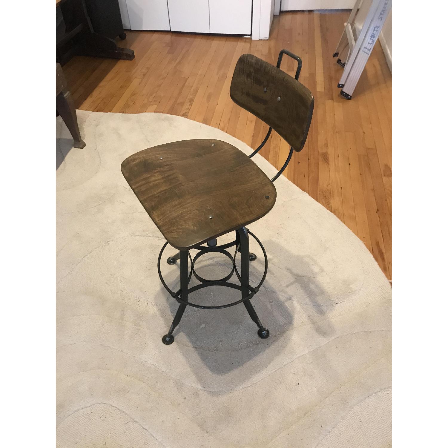 Restoration Hardware 1940s Vintage Toledo Leather Bar Chair - image-1