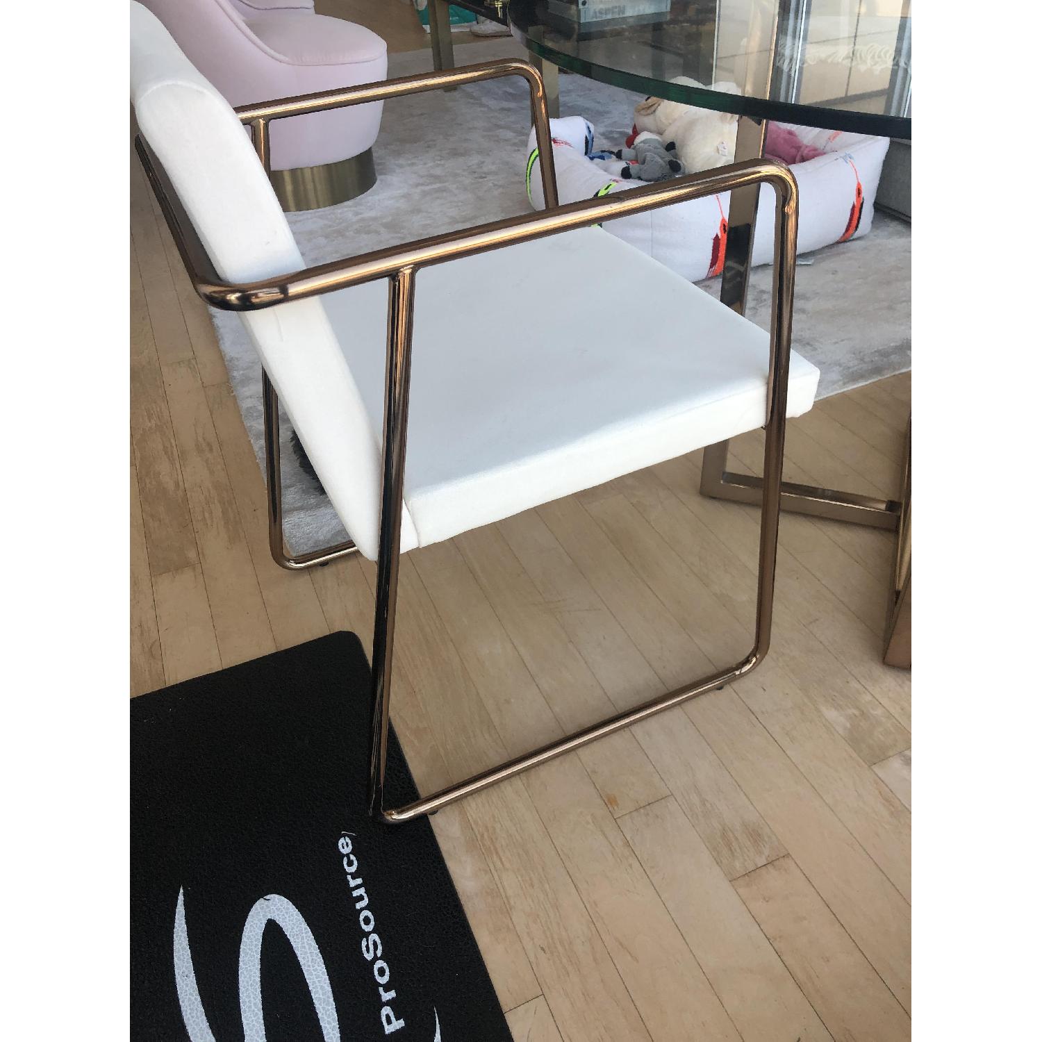 CB2 Silverado Brass Dining Table w/ 2 Chairs - image-1