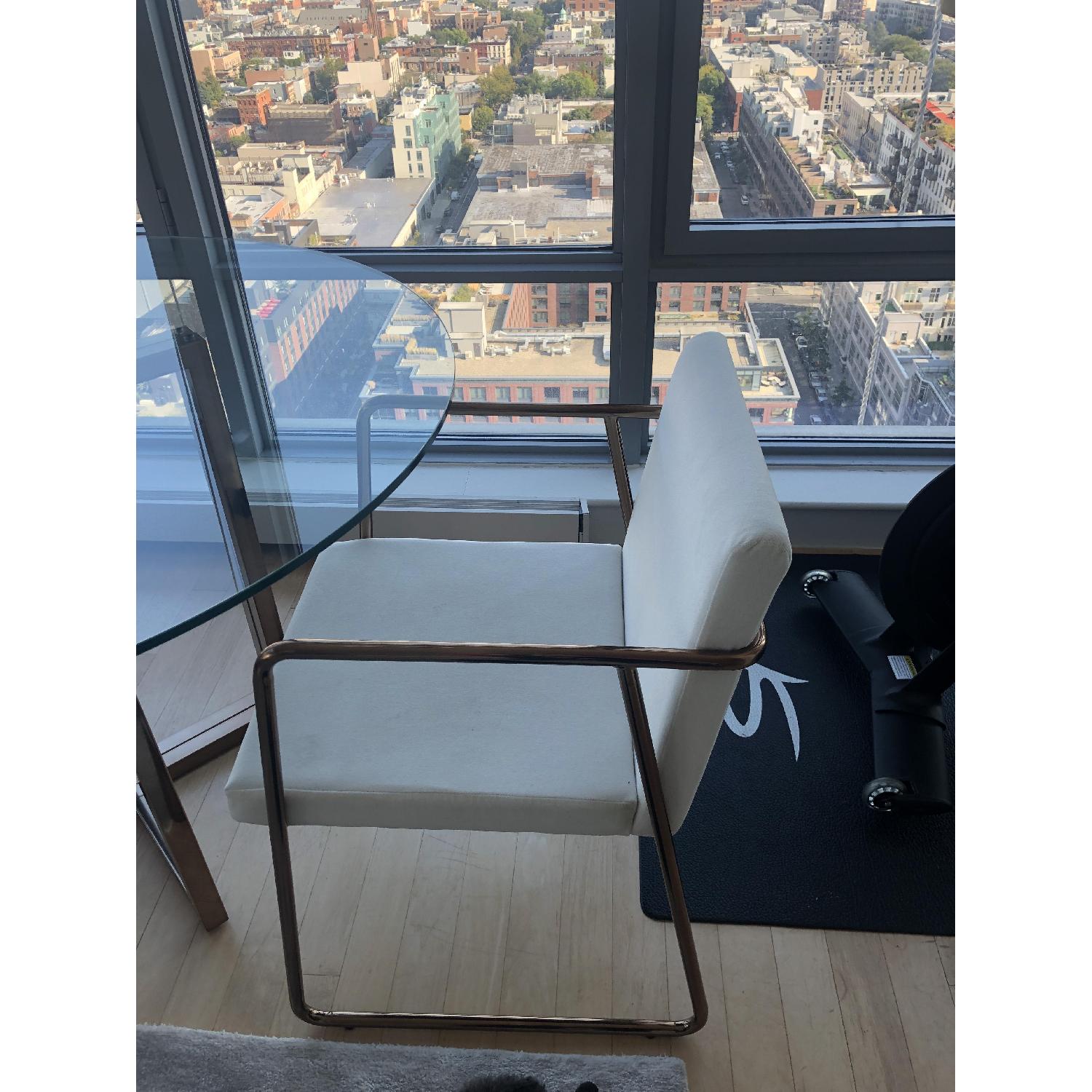 CB2 Silverado Brass Dining Table w/ 2 Chairs - image-2