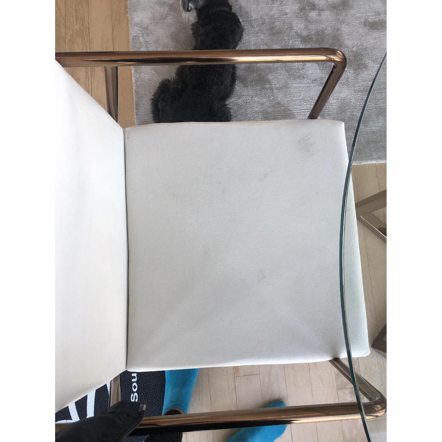 CB2 Silverado Brass Dining Table w/ 2 Chairs - image-4