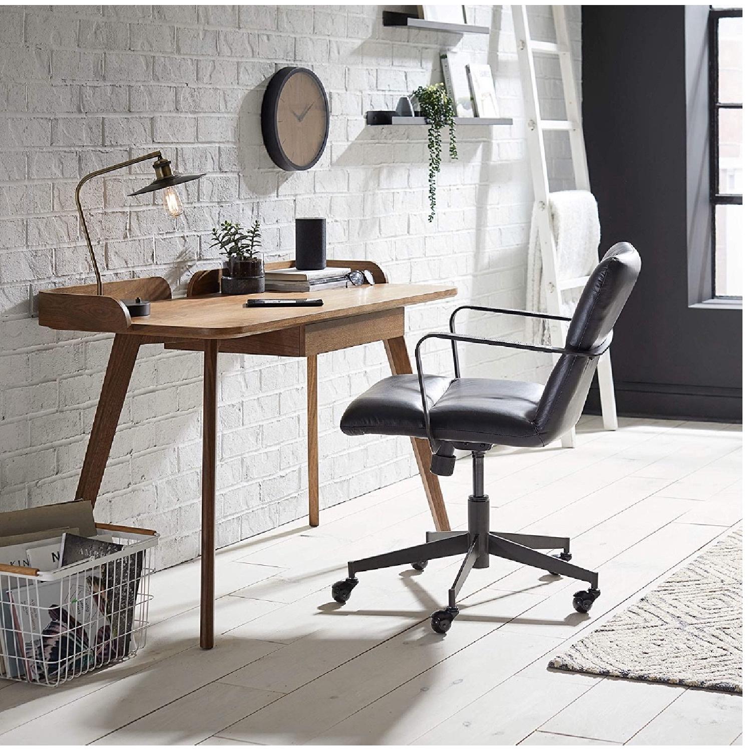 Rivet Mid-Century Curved Wood Desk