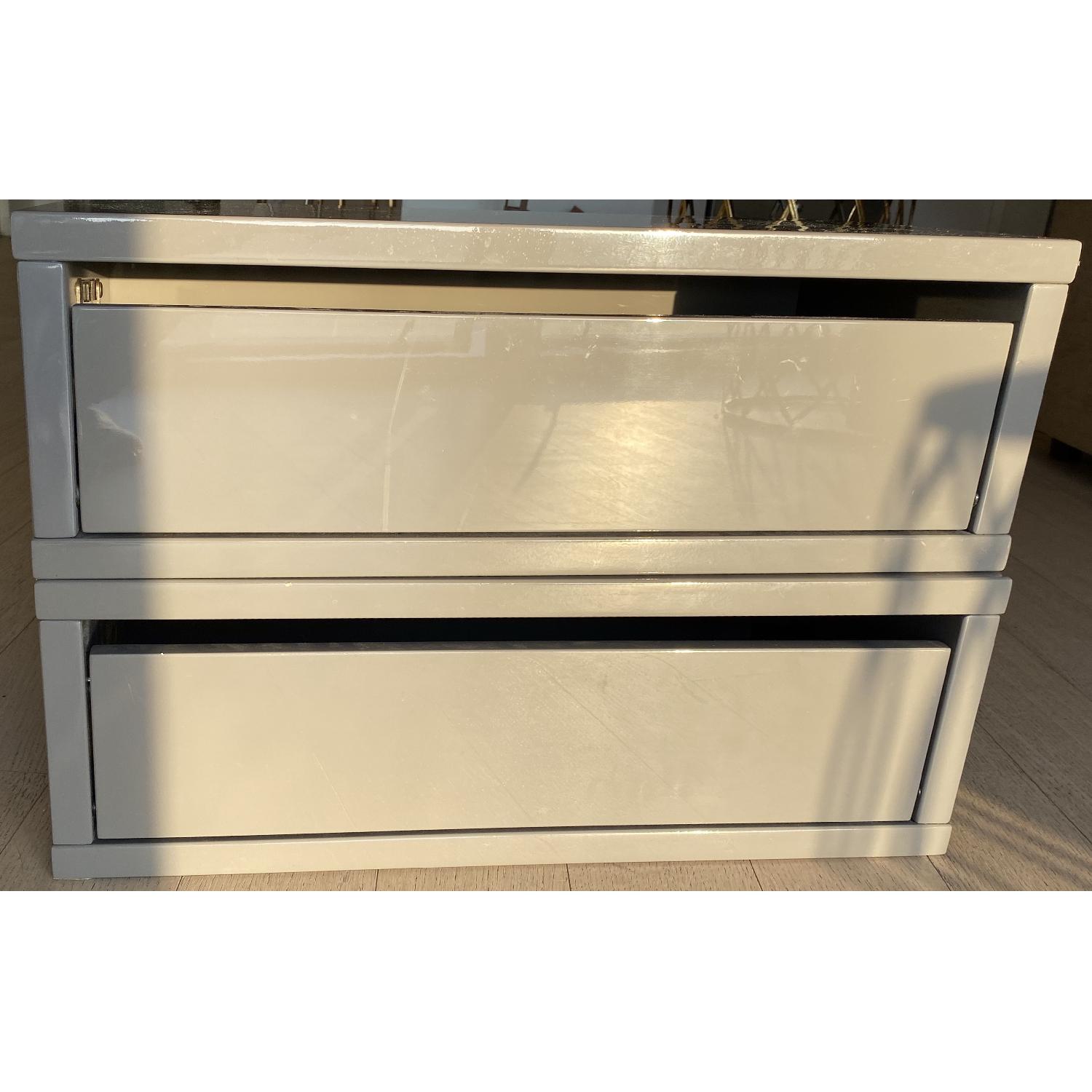 CB2 Slice Grey Wall Mounted Storage Shelves AptDeco