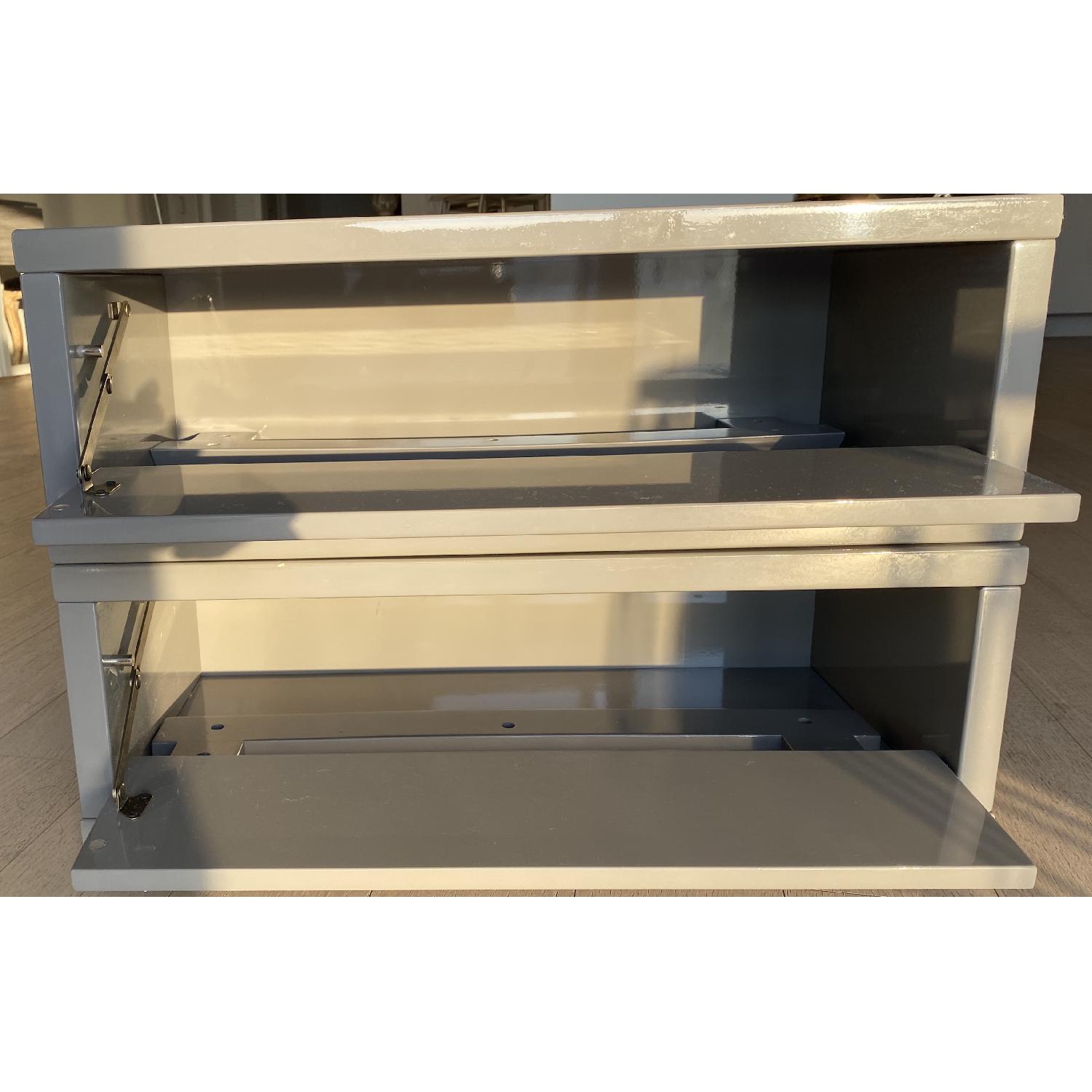 CB2 Slice Grey Wall Mounted Storage Shelves AptDeco