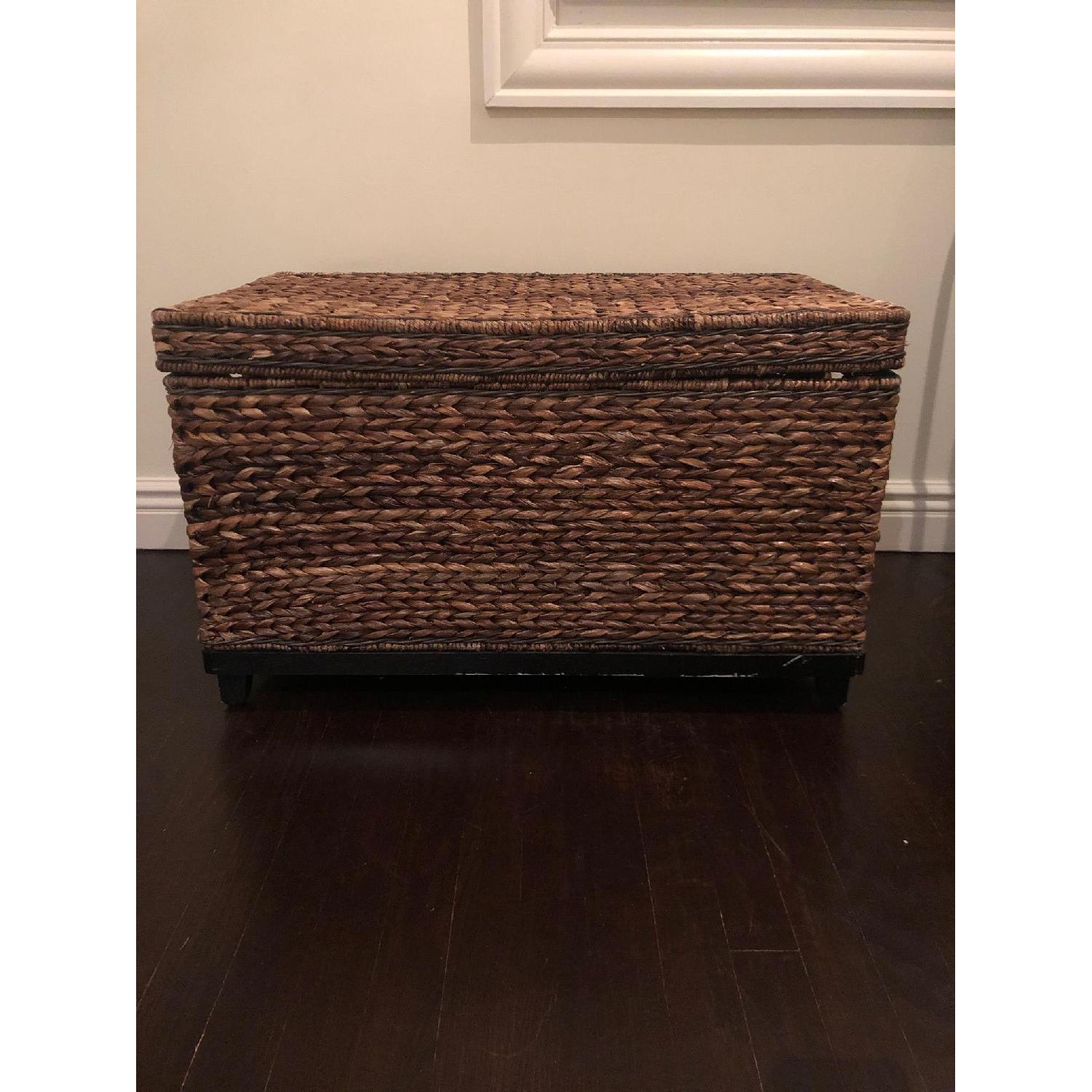 Target Rectangle Wicker Storage Ottoman Bench - image-2