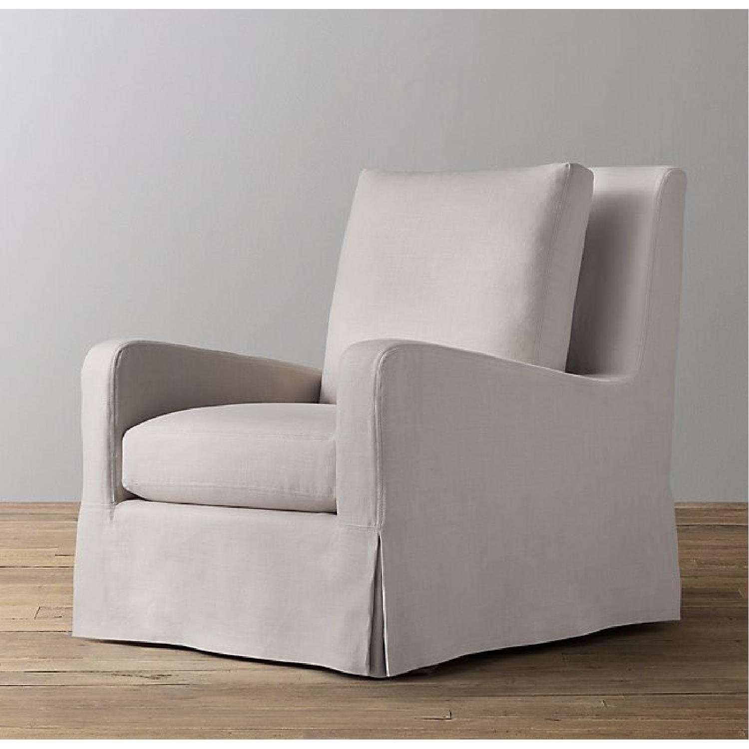 Restoration Hardware Belgian Slope Arm Swivel Glider Chair - image-3
