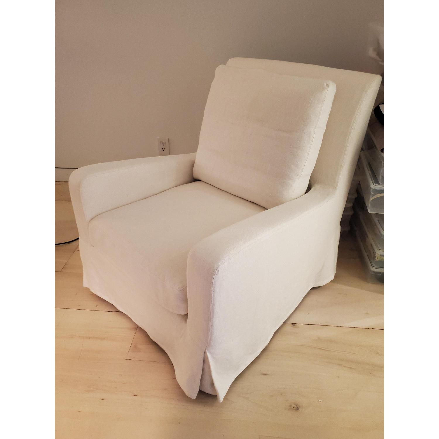 Restoration Hardware Belgian Slope Arm Swivel Glider Chair - image-5