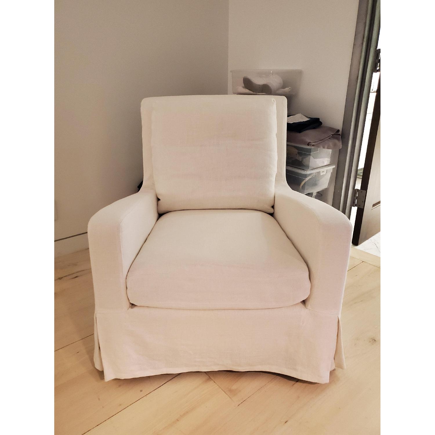 Restoration Hardware Belgian Slope Arm Swivel Glider Chair - image-6