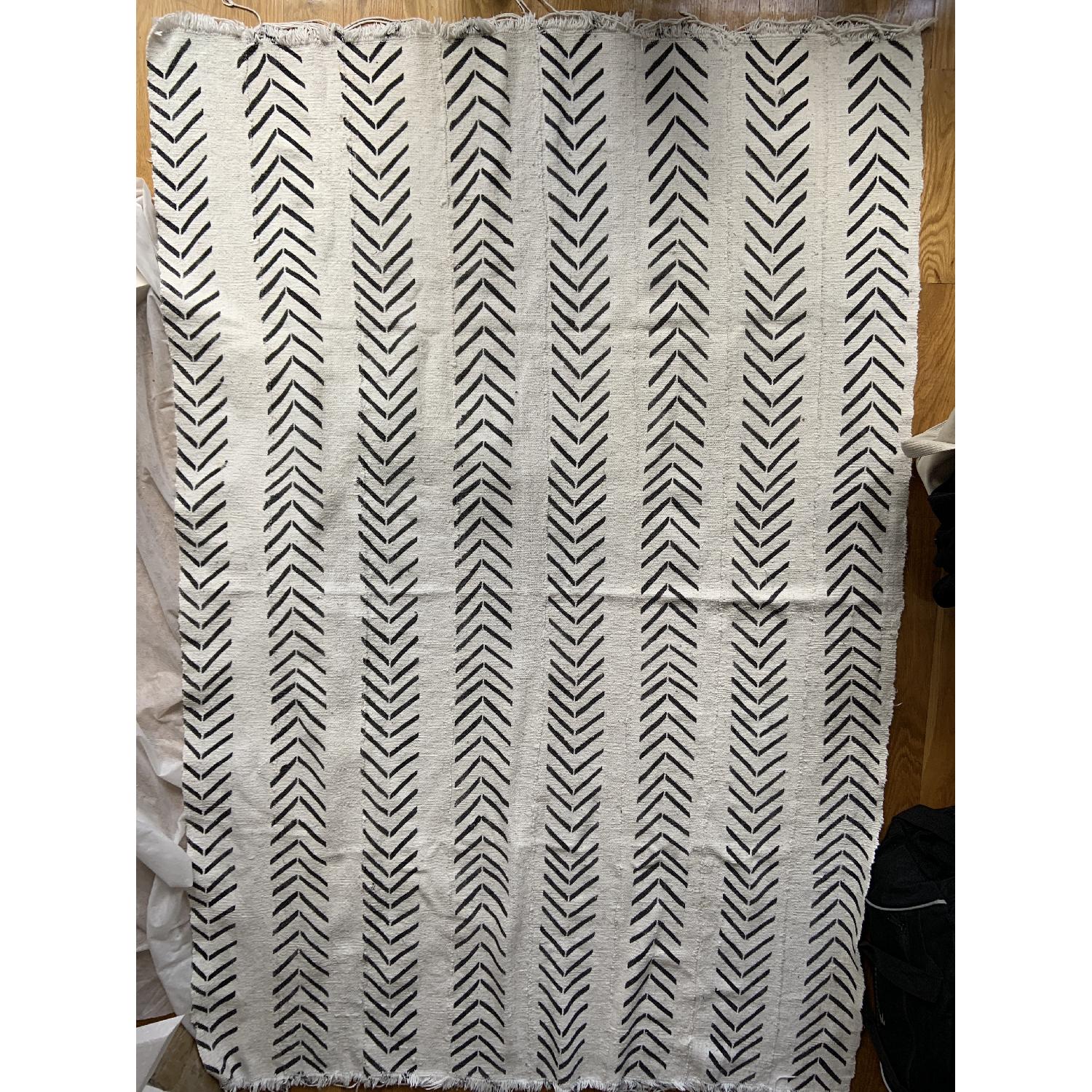 African MudCloth Geometric Pattern Rug - image-1