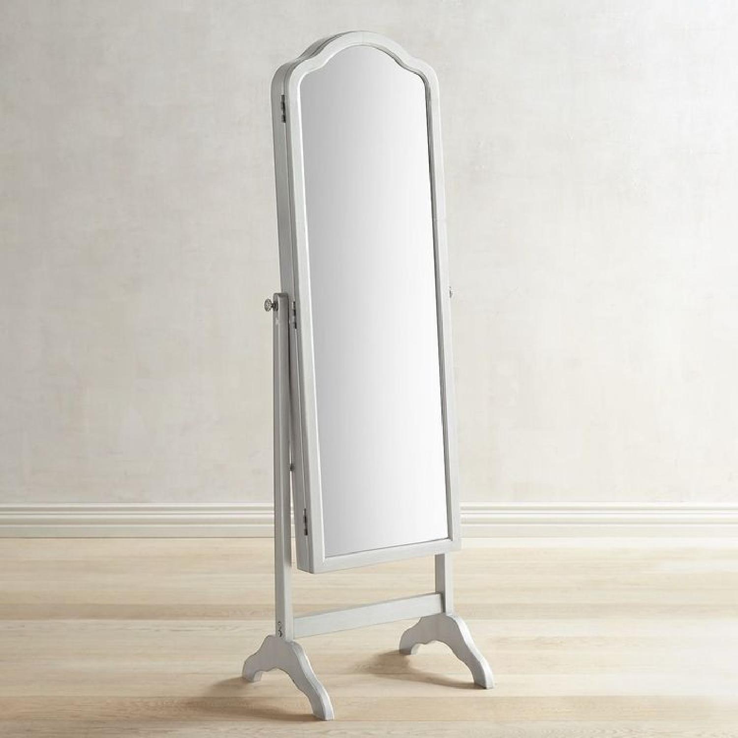Hayworth Antique White Floor Mirror Armoire AptDeco