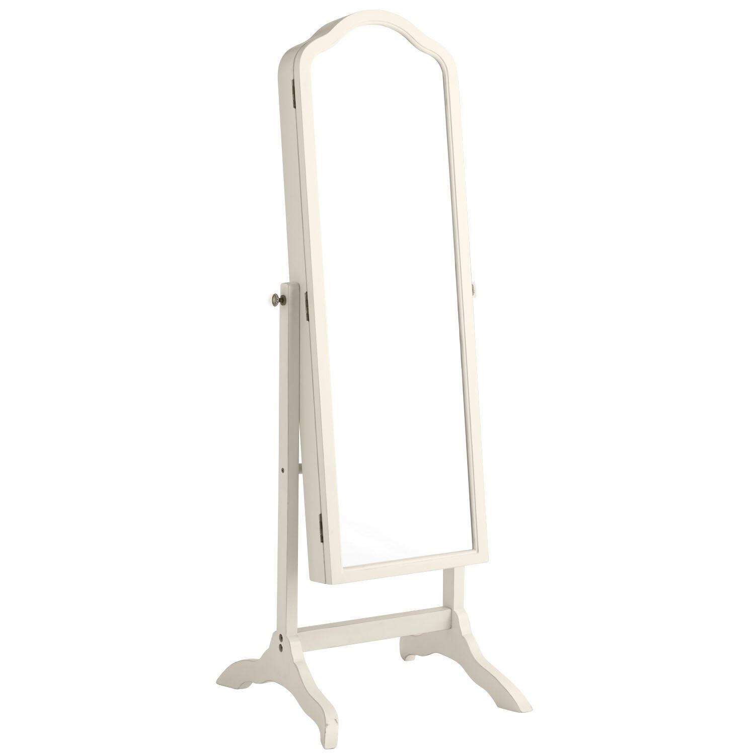 Hayworth Antique White Floor Mirror Armoire AptDeco