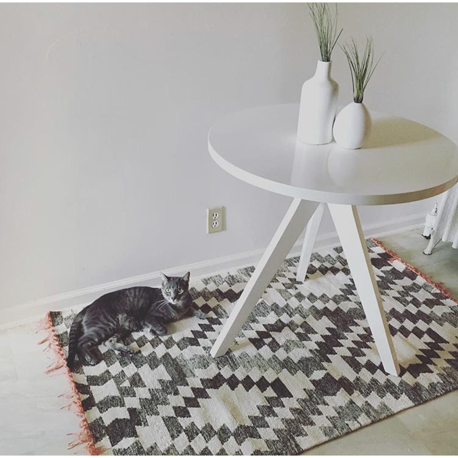 West Elm Tripod Round Table in White Lacquer - image-1