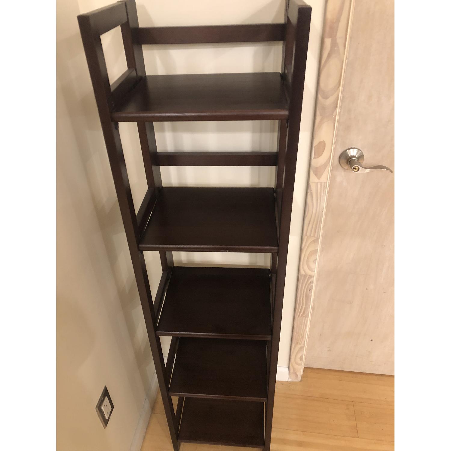 Cherry Wood Slim Bookshelf - image-2