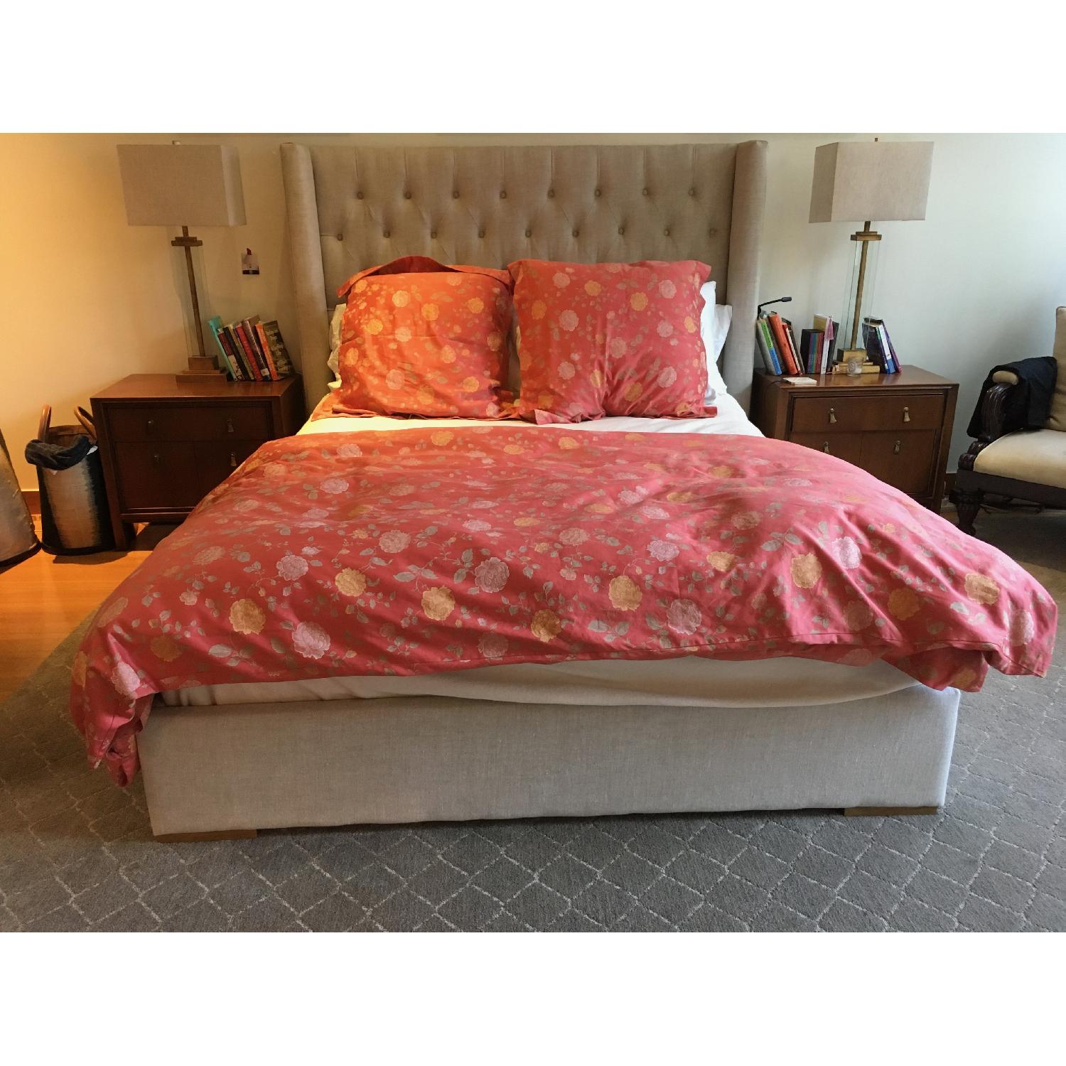 Restoration Hardware Queen Tufted Bed AptDeco