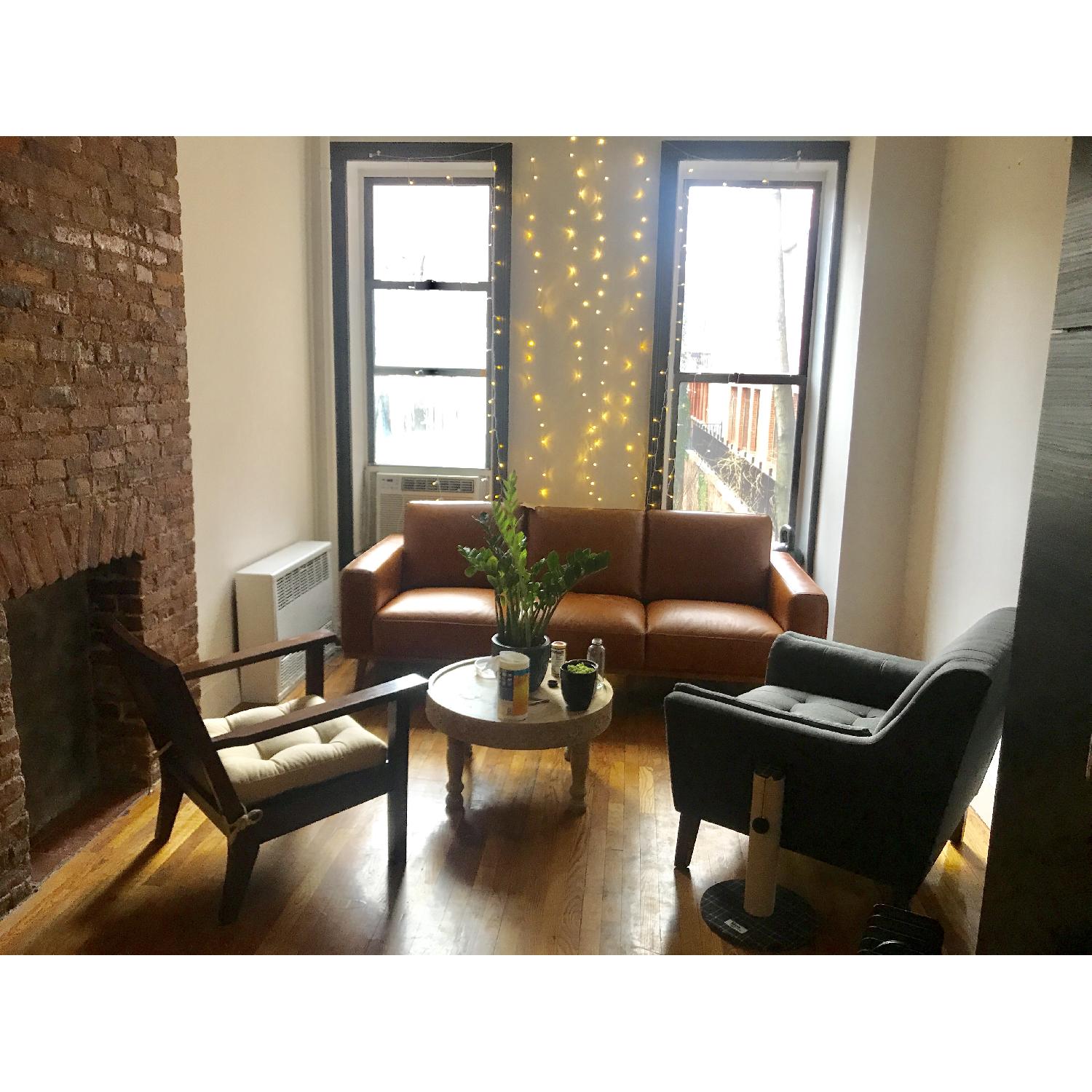 Macy's Marsilla Cognac Leather Sofa AptDeco