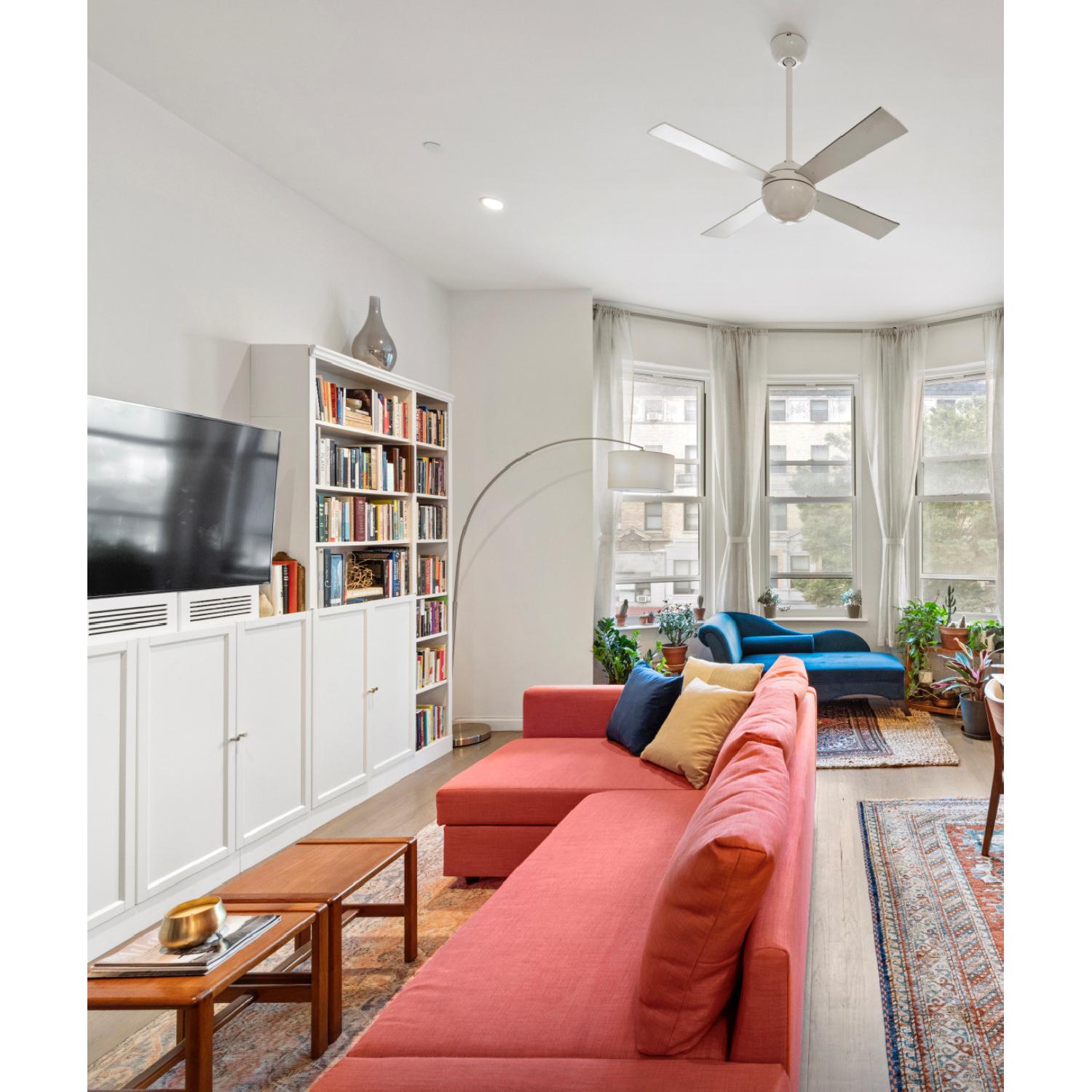 Ikea Orange Sleeper Sectional Sofa w/ Storage AptDeco