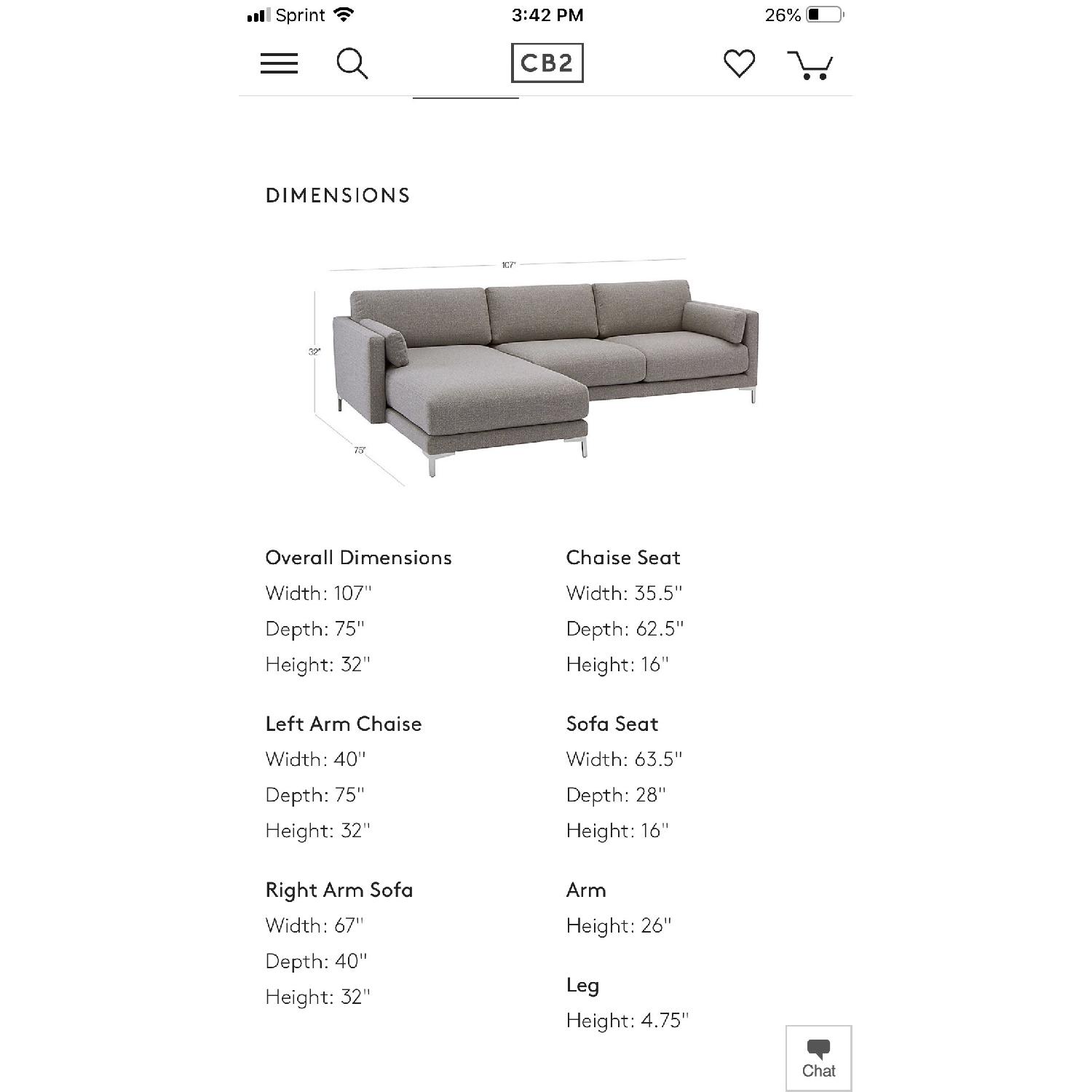 CB2 District 2-Piece Sectional Sofa - image-2