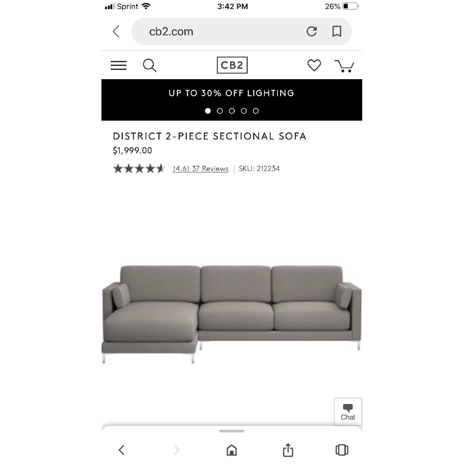 CB2 District 2-Piece Sectional Sofa - image-1