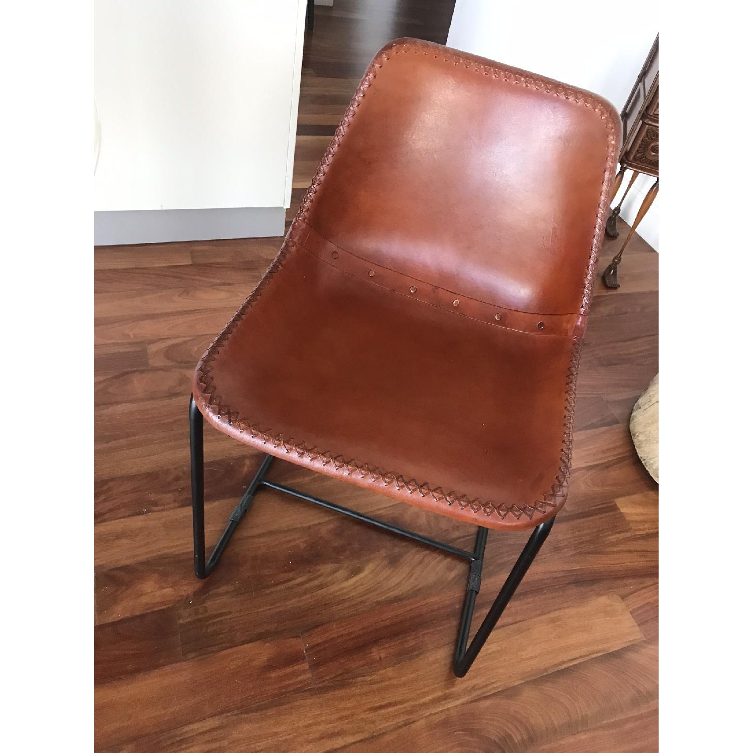 CB2 Roadhouse Leather Dining Chairs - image-2