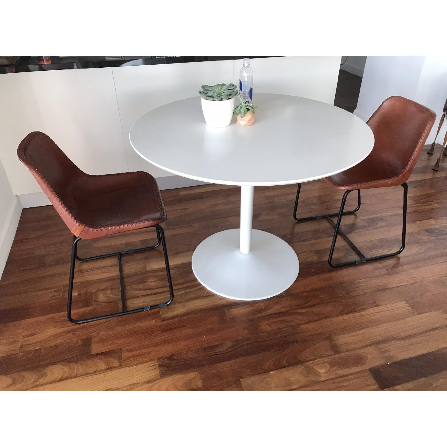 CB2 Roadhouse Leather Dining Chairs - image-3