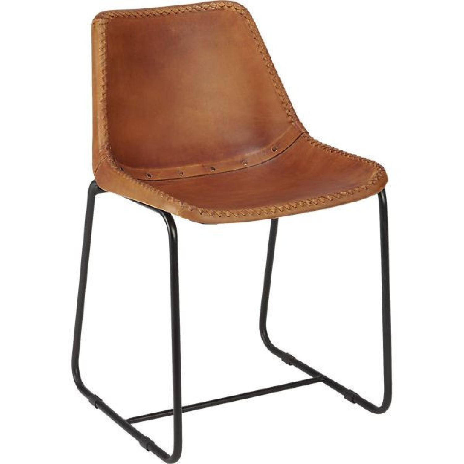 CB2 Roadhouse Leather Dining Chairs AptDeco