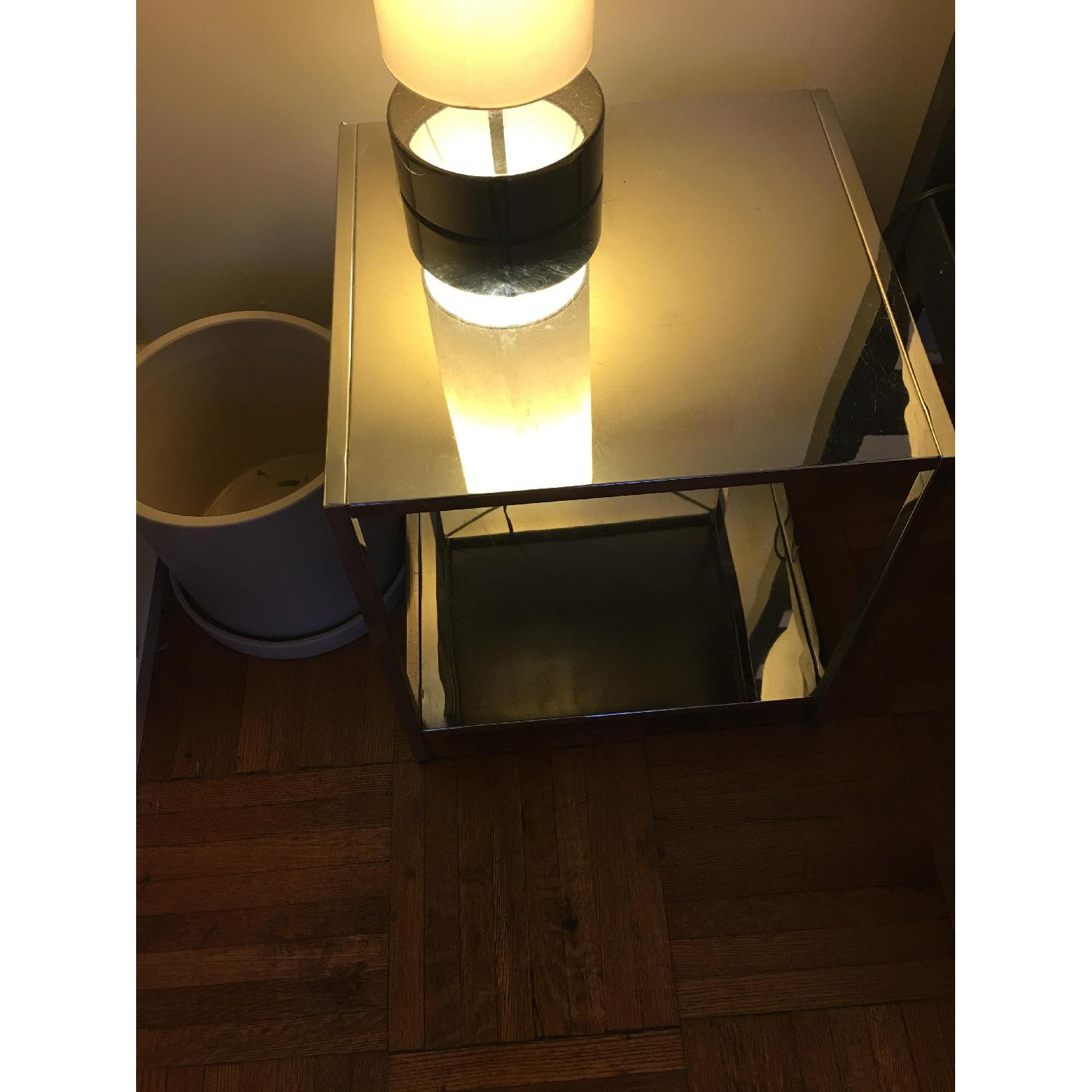 CB2 Mirrored Side Table AptDeco
