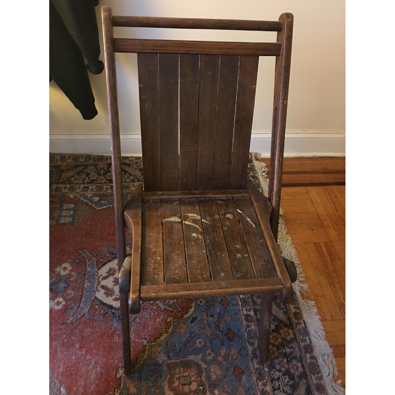 Vintage 1940's Wood Folding Chair - image-1