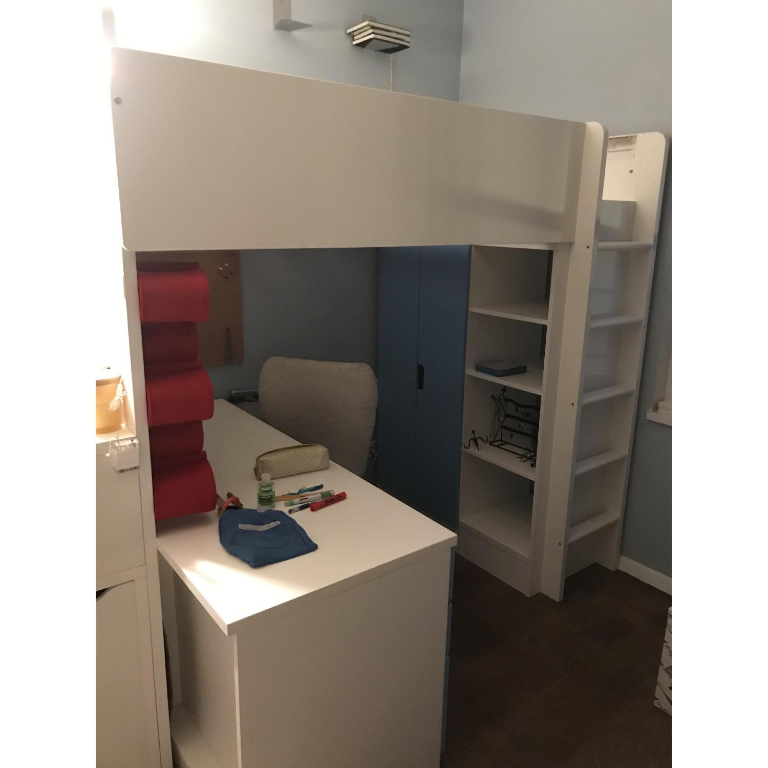Ikea Kids Loft Bed w/ Storage & Desk AptDeco