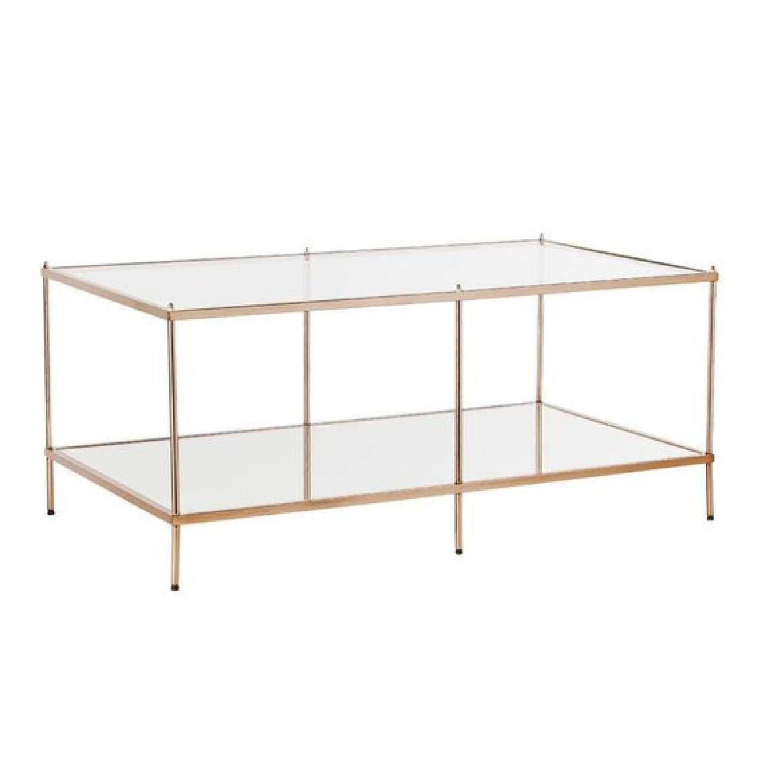 Willa Arlo Interiors Janelle Glass Top/Brass Coffee Table AptDeco