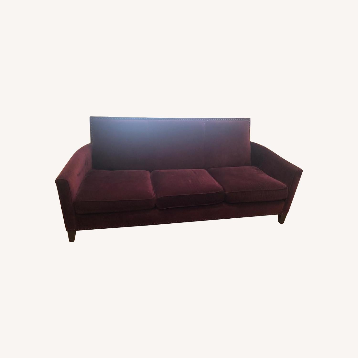 Crate & Barrel Upholstered Sofa w/ Nailhead Trim AptDeco