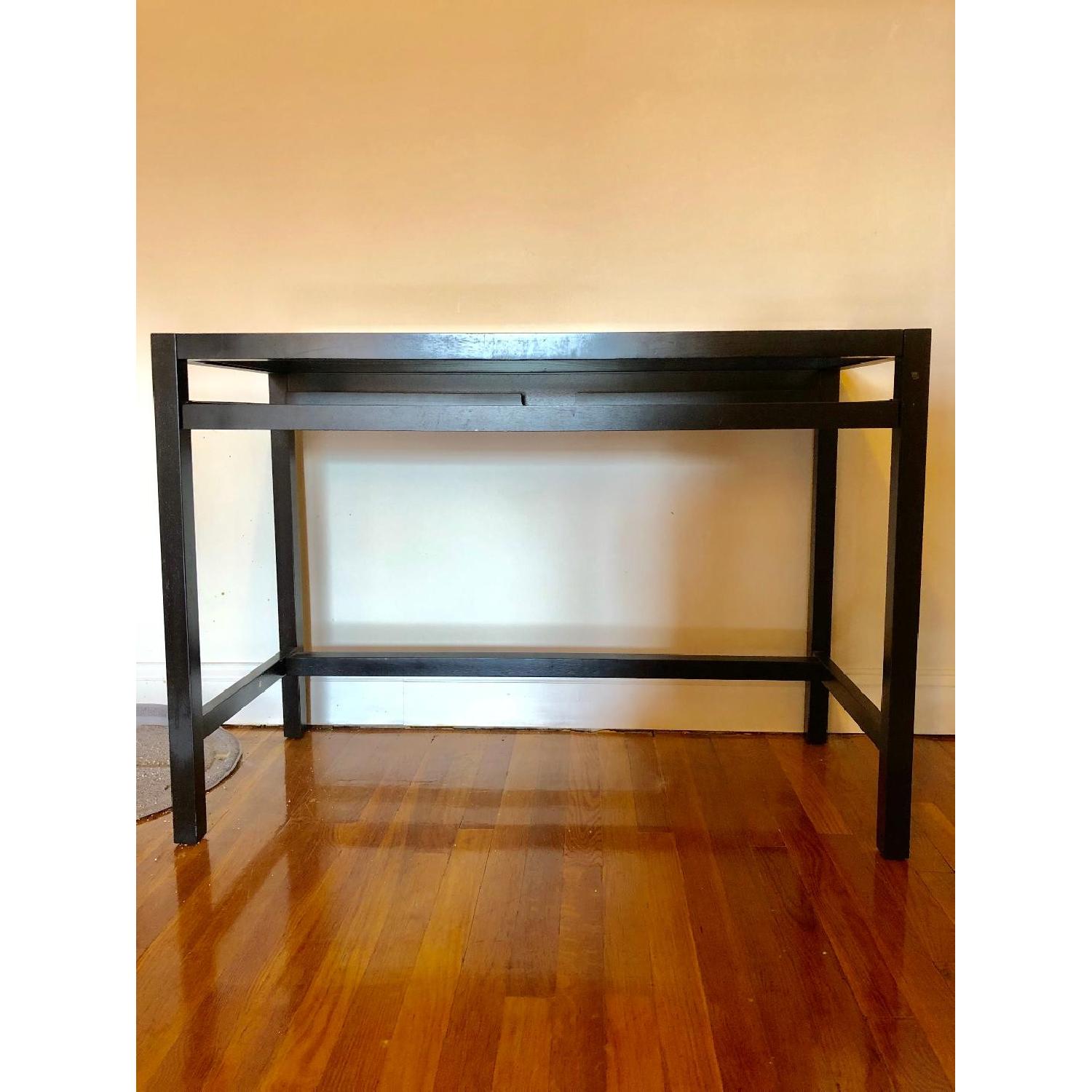 Target Black Glass Top Desk AptDeco