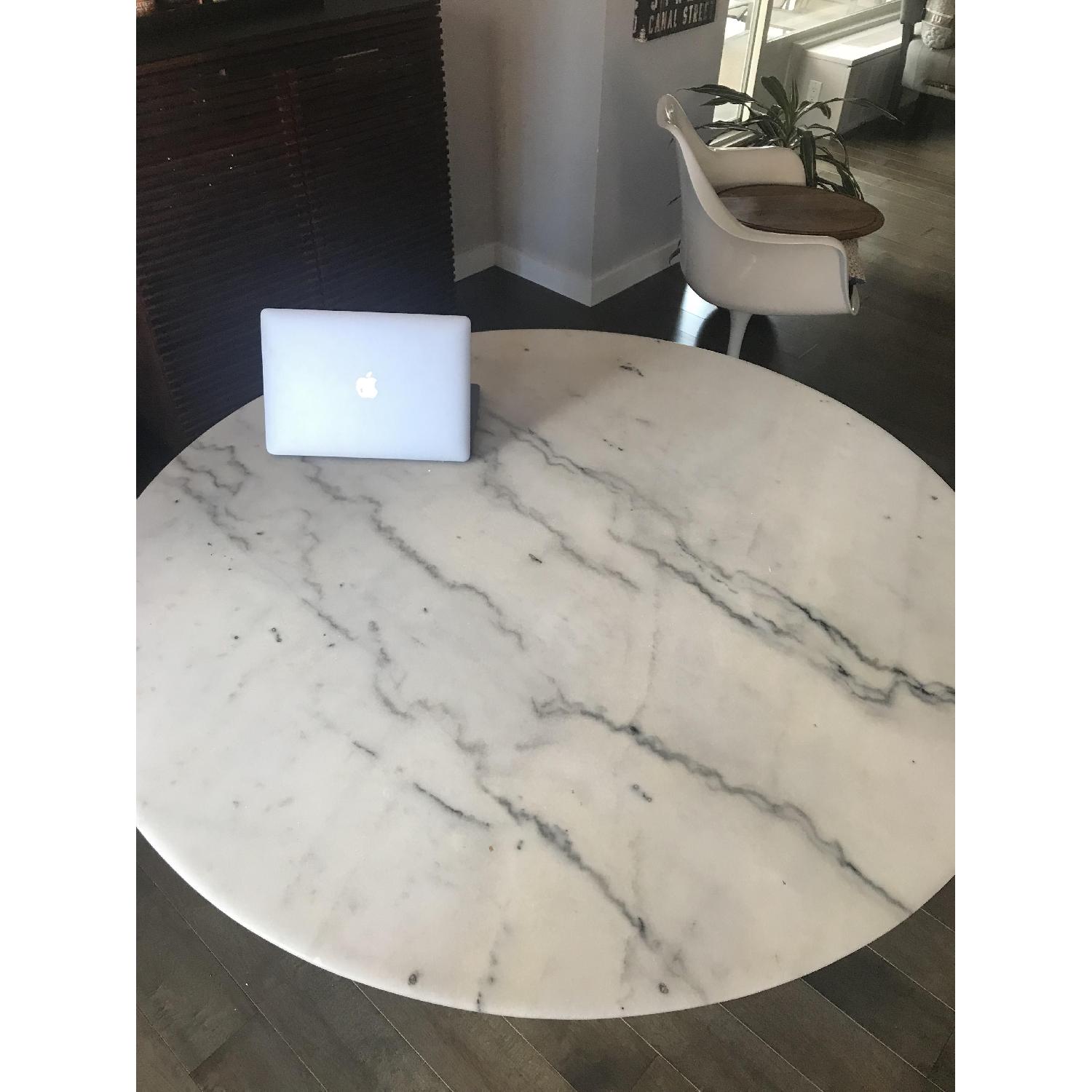 France and Son Marble Top Mid-Century Round Dining Table - image-1