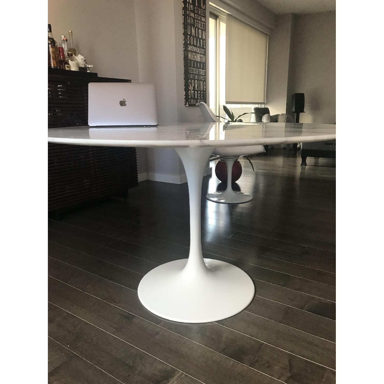 France and Son Marble Top Mid-Century Round Dining Table - image-3