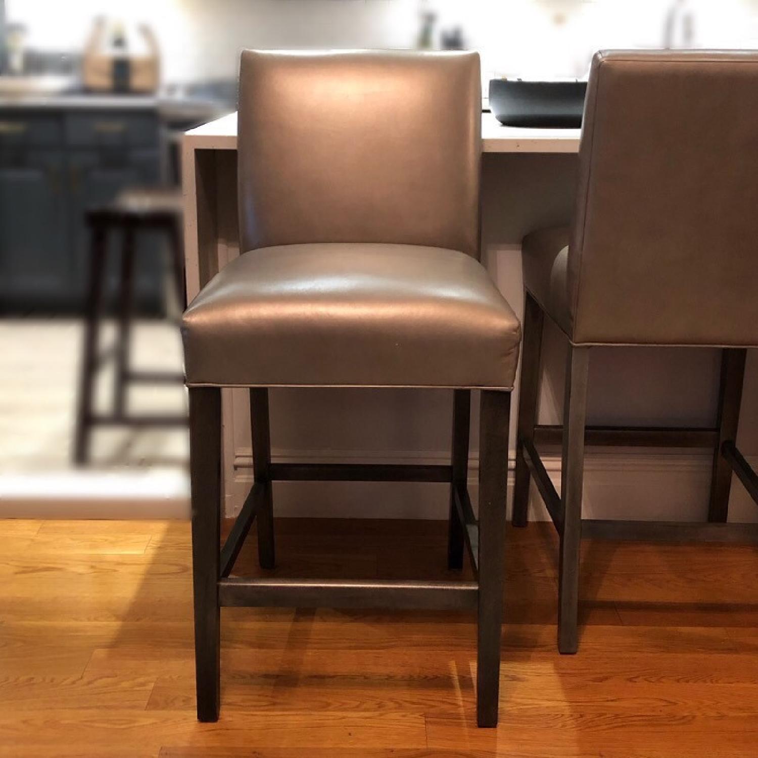 Ethan Allen Leather Counter Stools - image-3