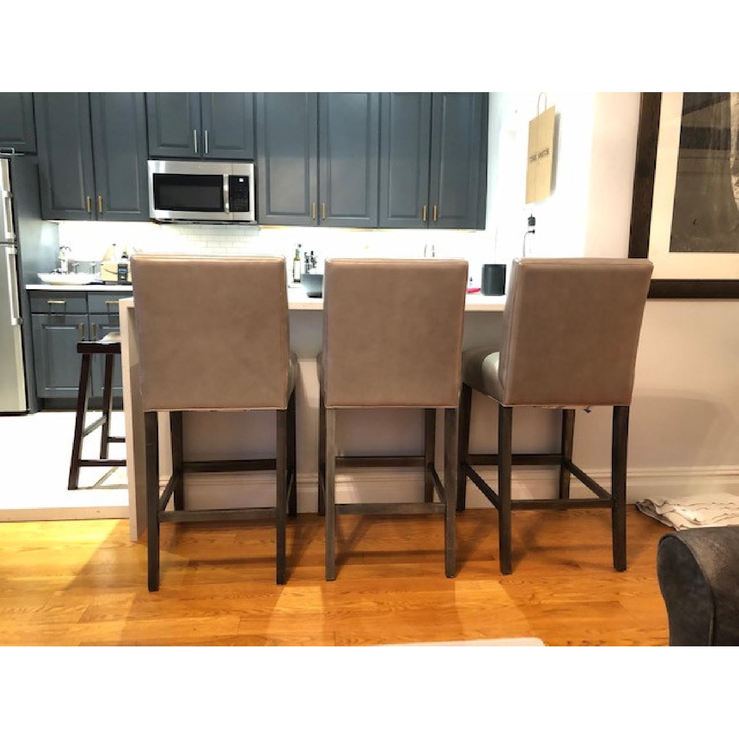Ethan Allen Leather Counter Stools - image-2