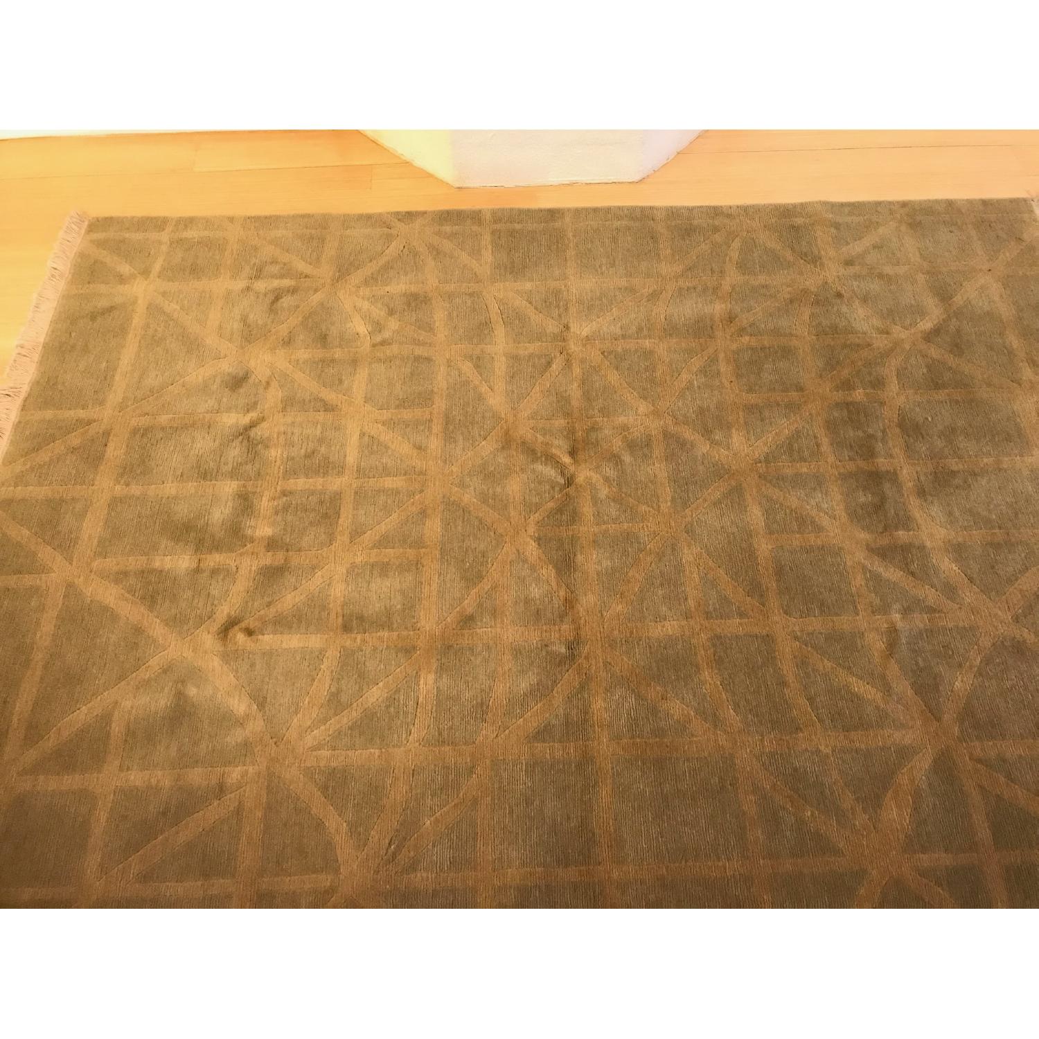 Hand Knotted Tibetan Wool Area Rug - image-1