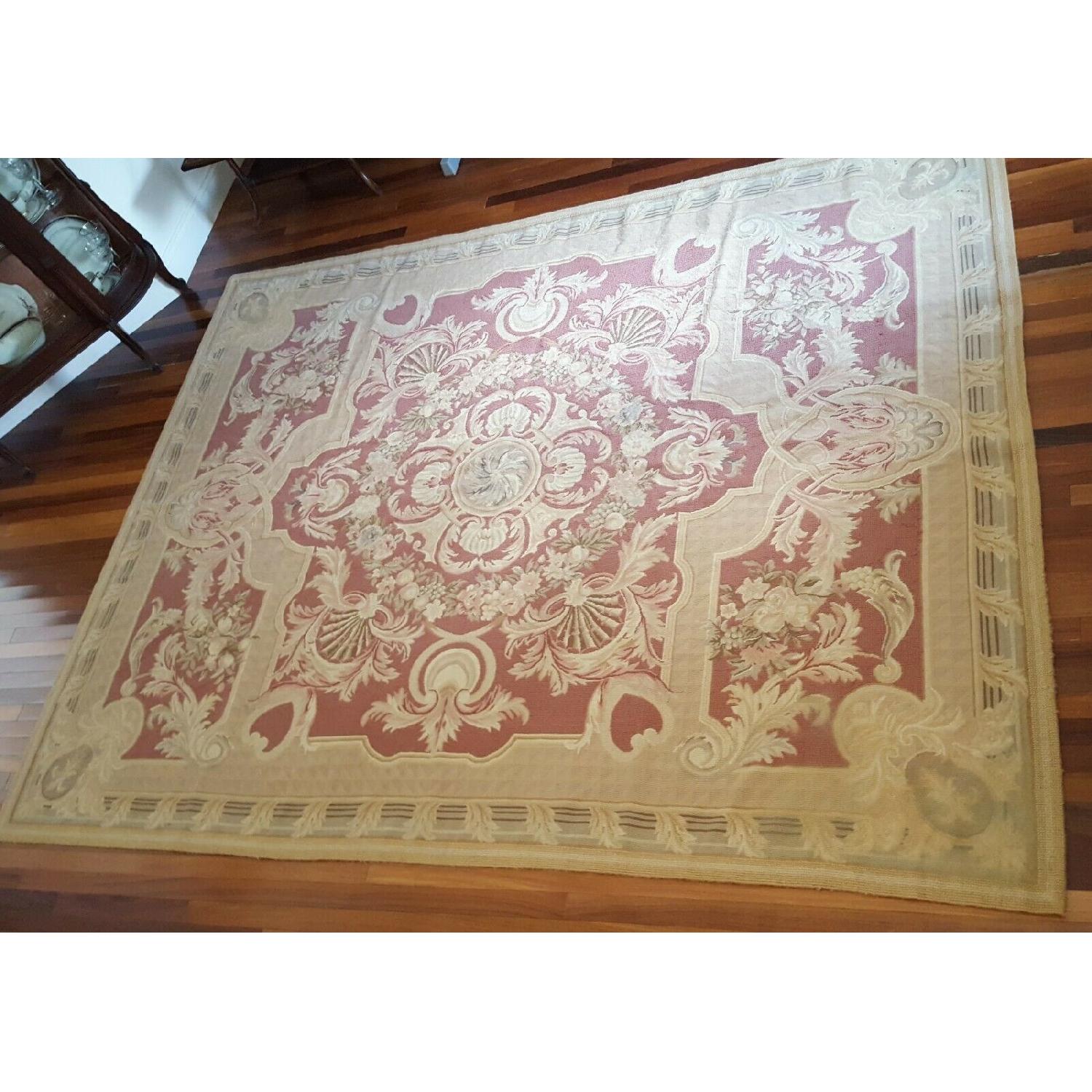 Vintage Needlepoint French Aubusson Rug - image-5