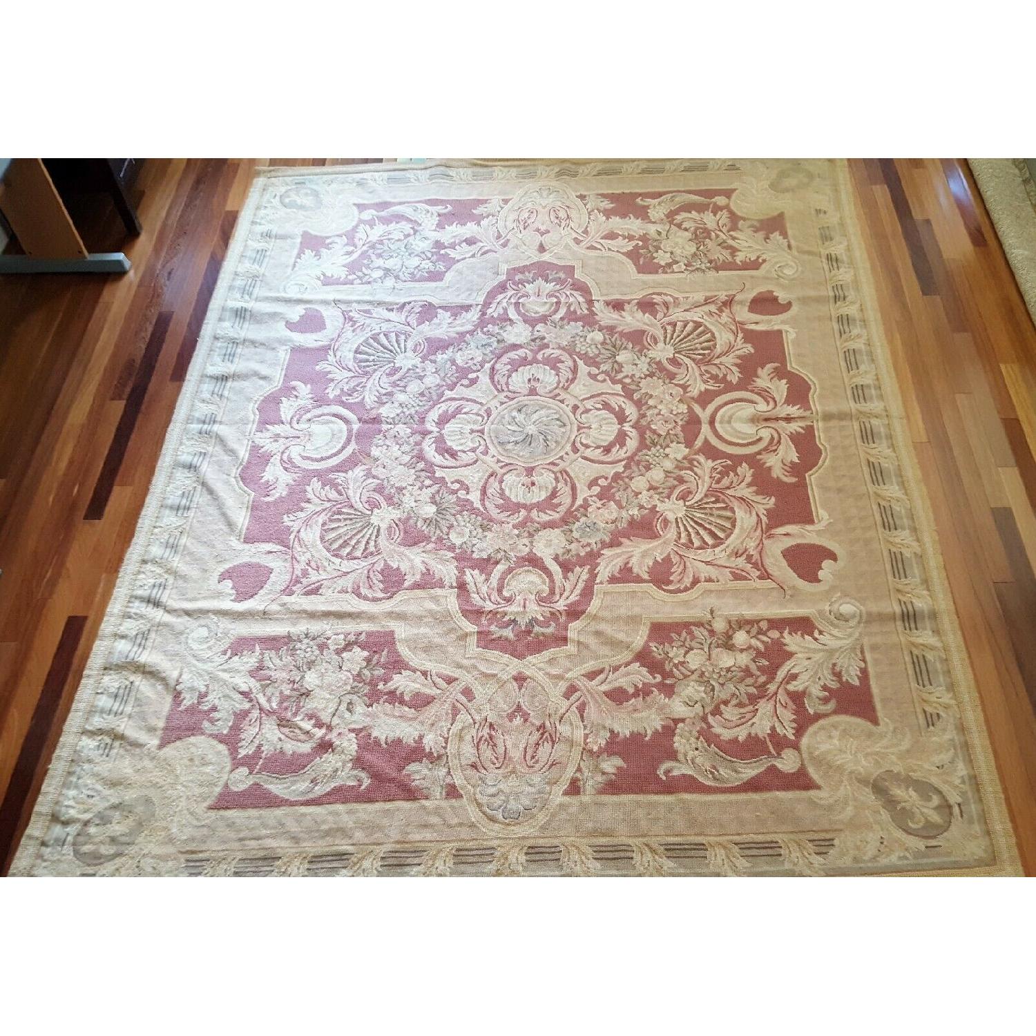 Vintage Needlepoint French Aubusson Rug - image-11