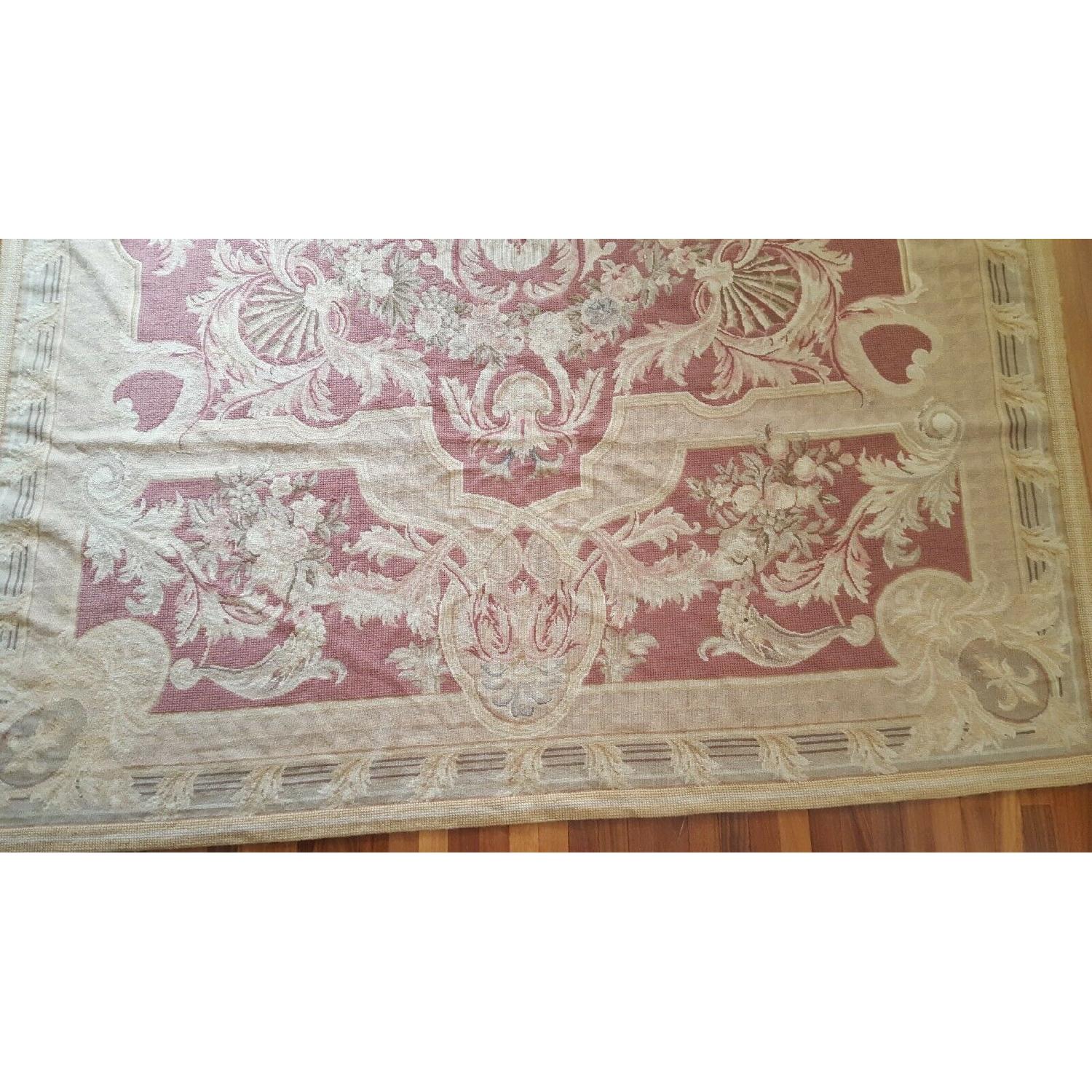 Vintage Needlepoint French Aubusson Rug - image-8