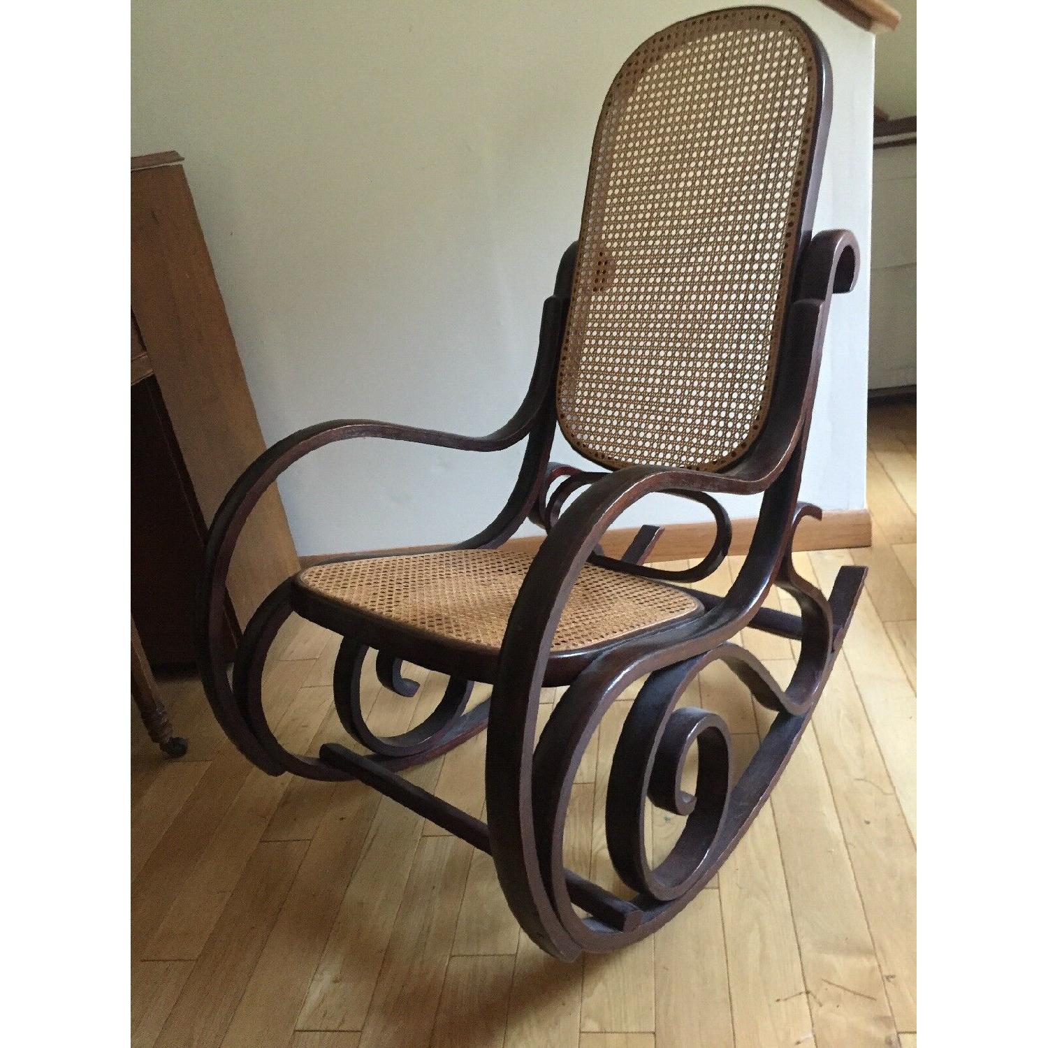 Antique Bentwood Caning Rocking Chair - image-8