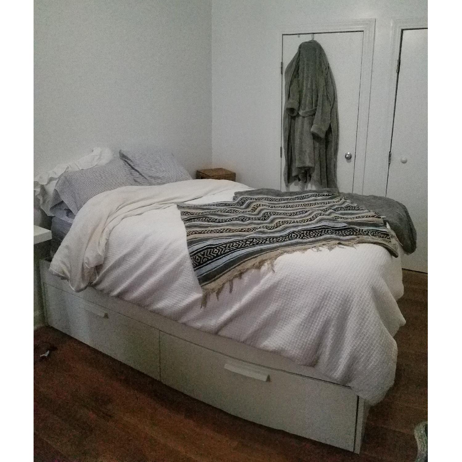 IKEA BRIMNES Full Bed Frame with Storage AptDeco