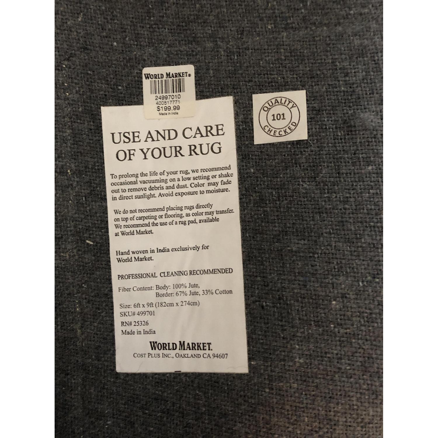 World Market Linen Bordered Chunky Weave Jute Area Rug - image-1