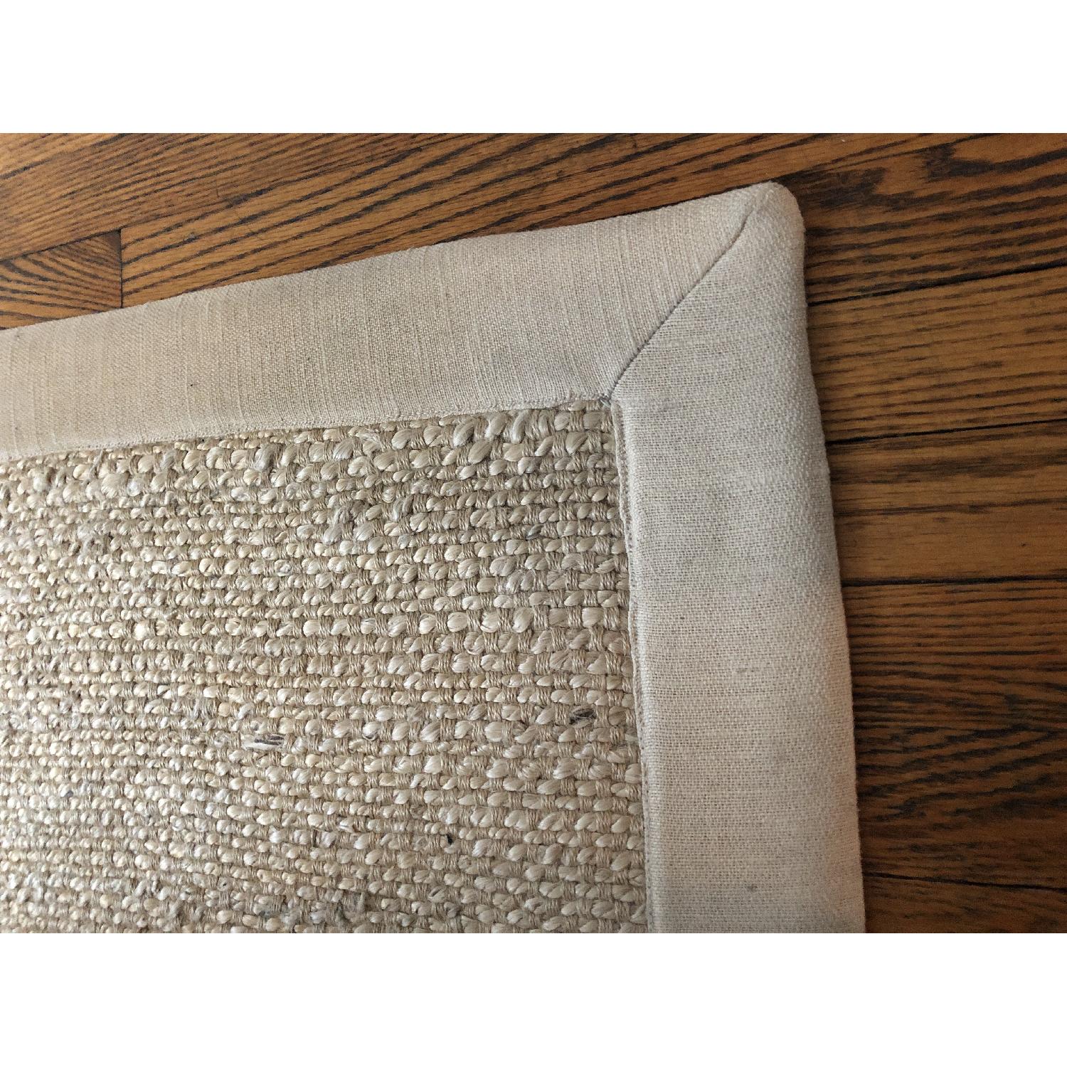 World Market Linen Bordered Chunky Weave Jute Area Rug - image-2
