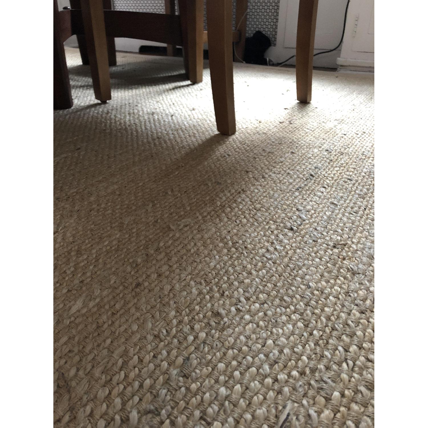 World Market Linen Bordered Chunky Weave Jute Area Rug - image-3