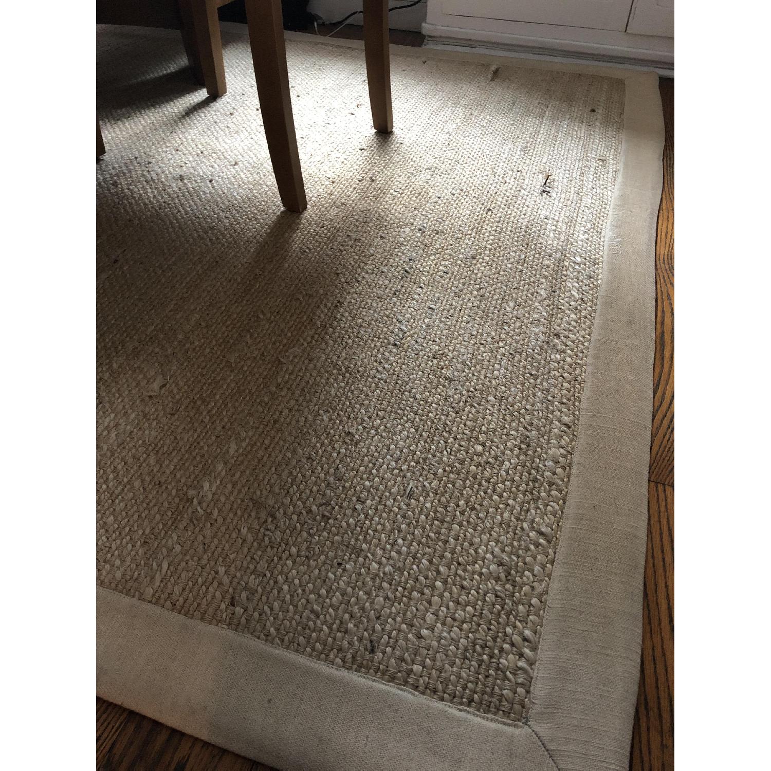 World Market Linen Bordered Chunky Weave Jute Area Rug - image-4