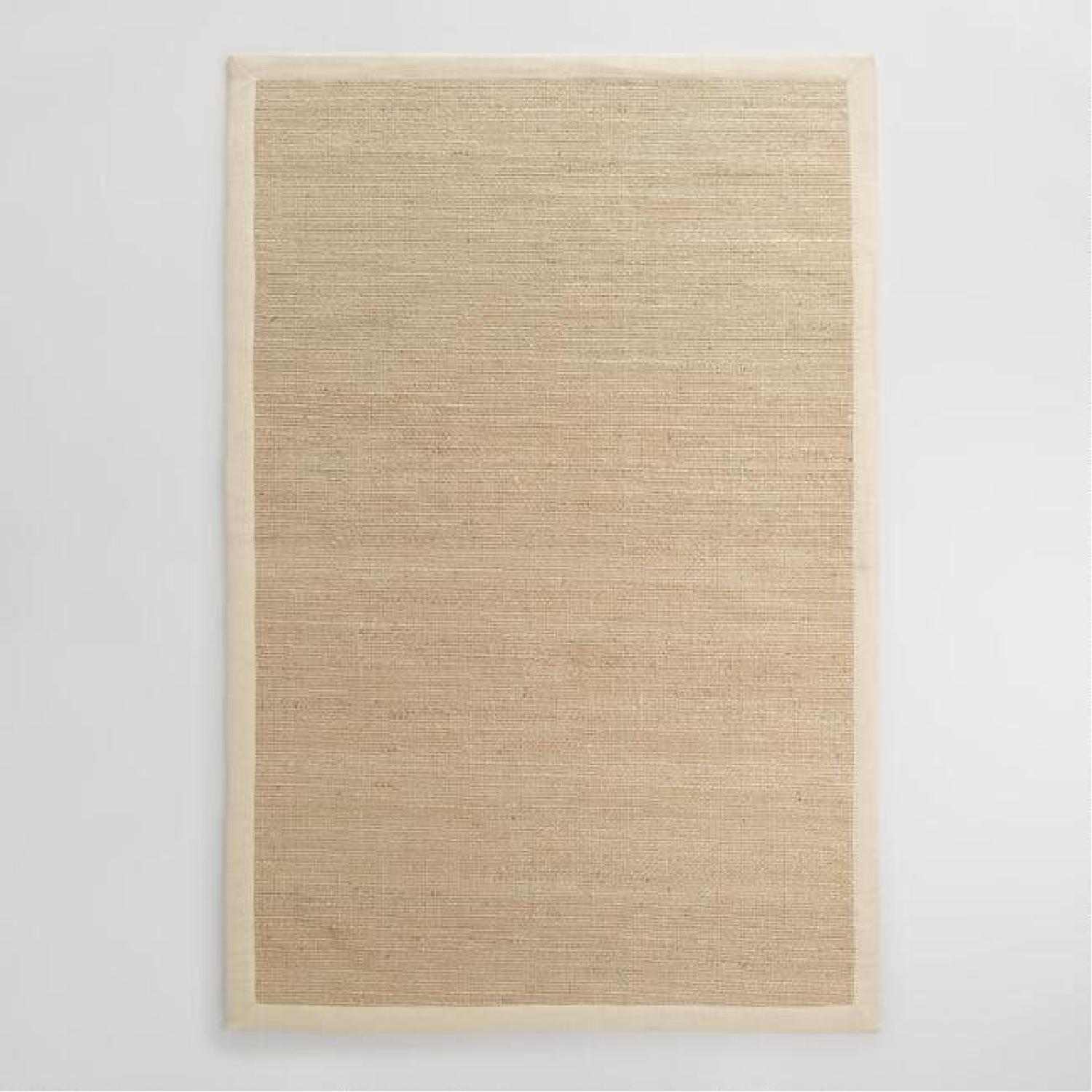 World Market Linen Bordered Chunky Weave Jute Area Rug - image-5