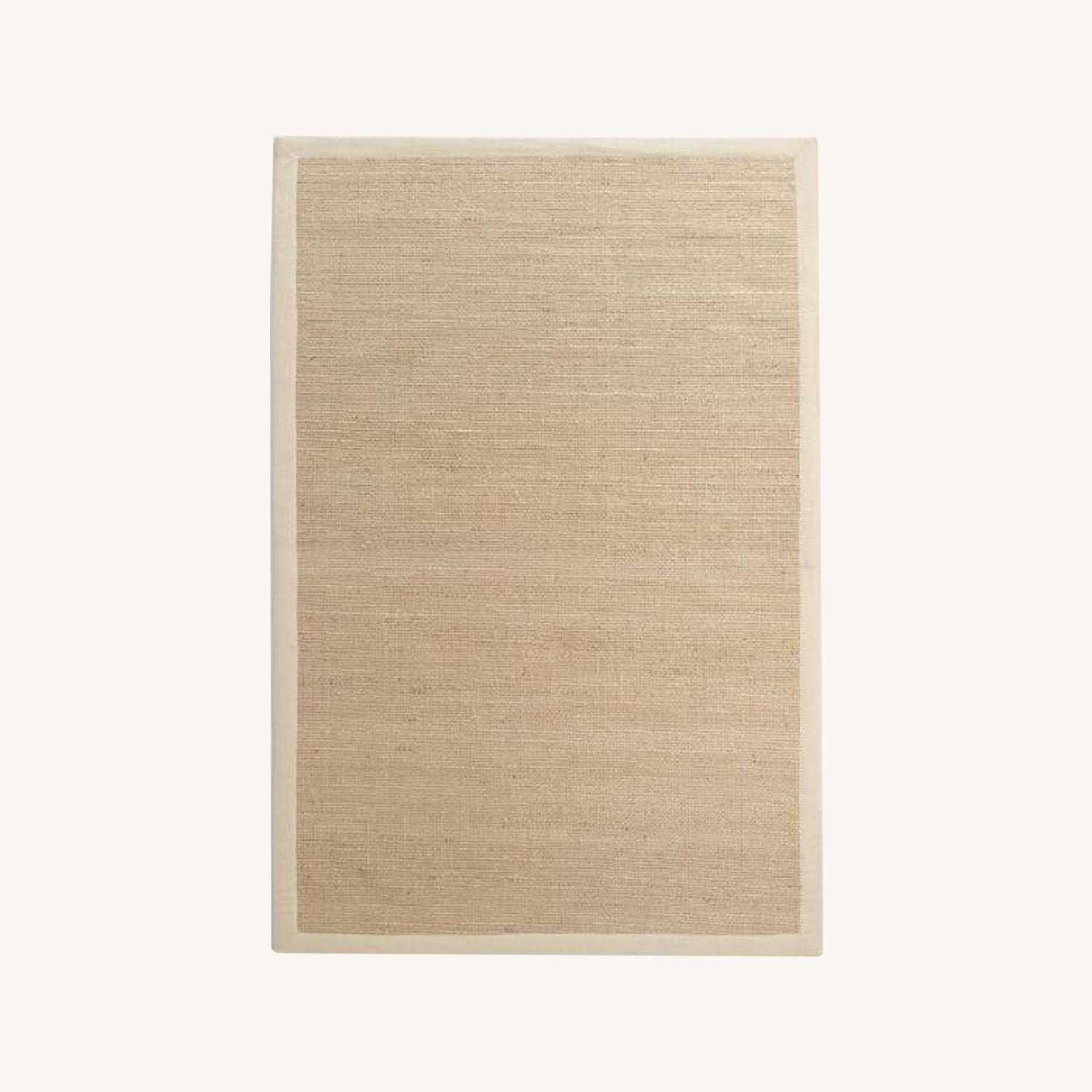 World Market Linen Bordered Chunky Weave Jute Area Rug - image-6