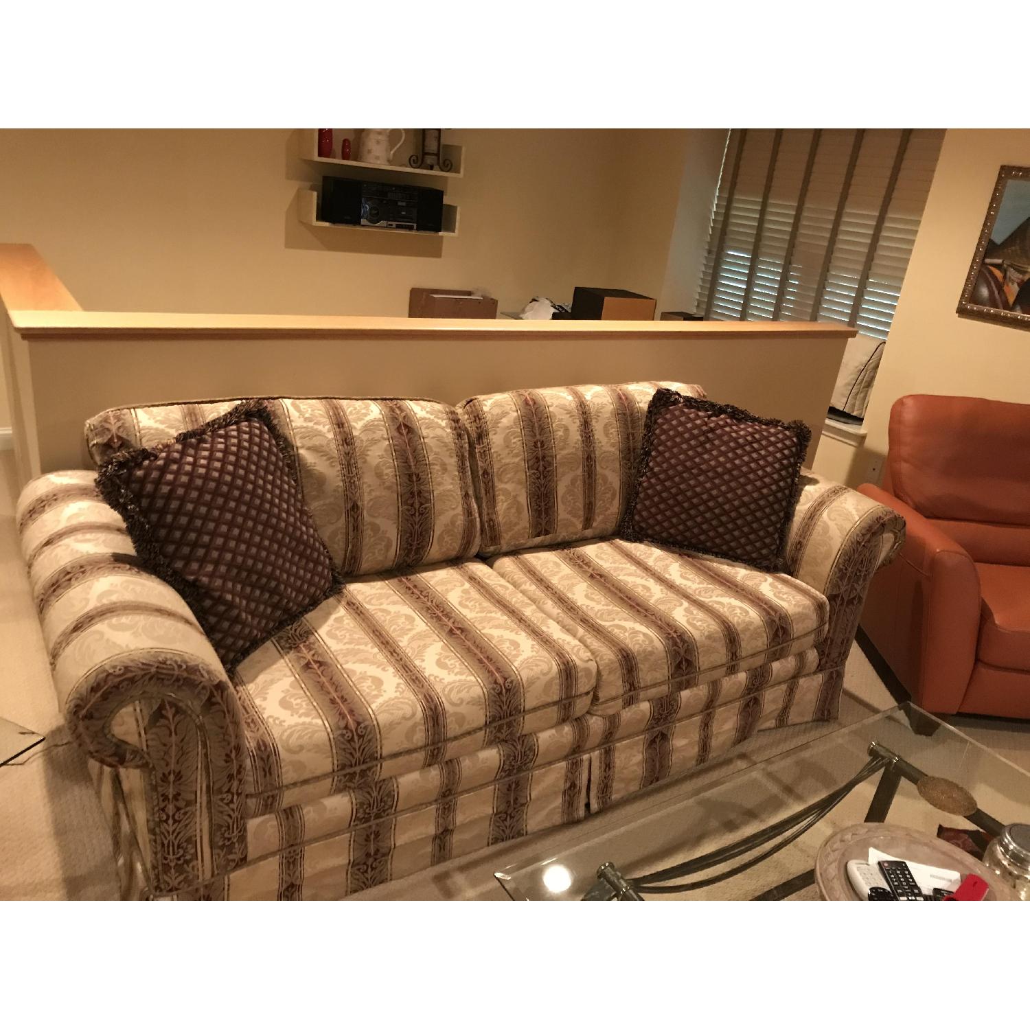 Brown Stripes Pattern Sofa - image-2