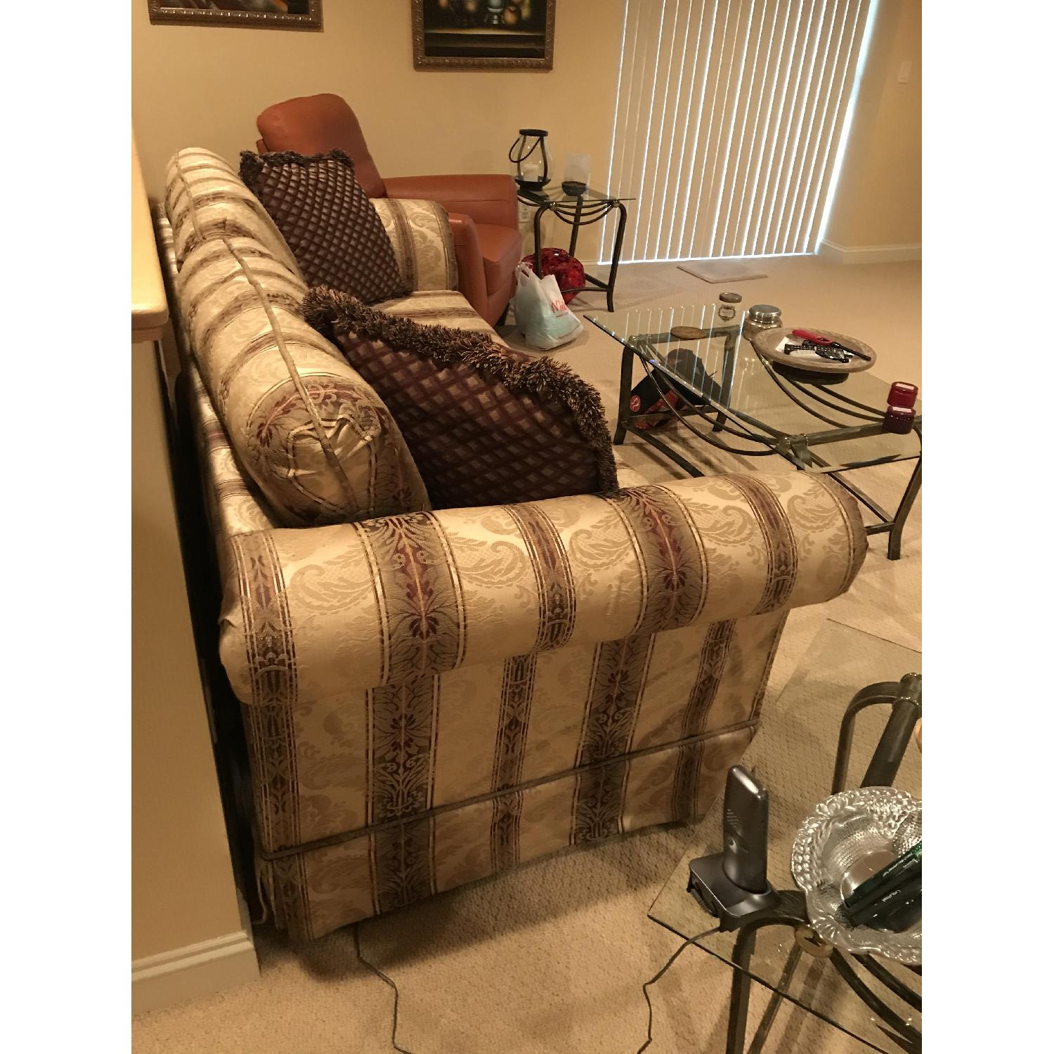 Brown Stripes Pattern Sofa - image-3