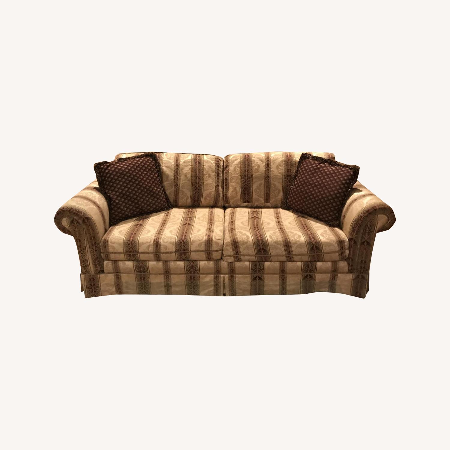 Brown Stripes Pattern Sofa - image-0