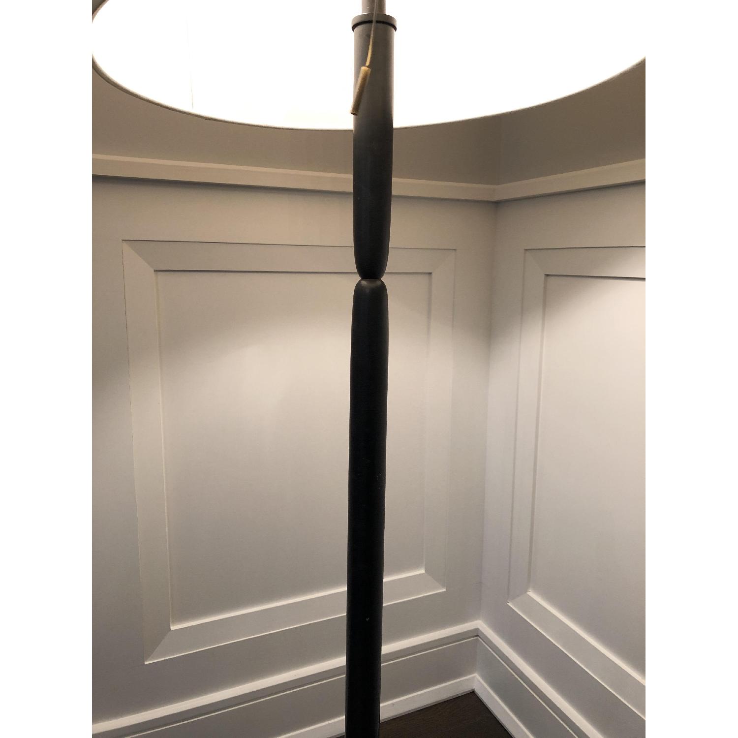 Black Floor Lamp w/ Off White Shade - image-3